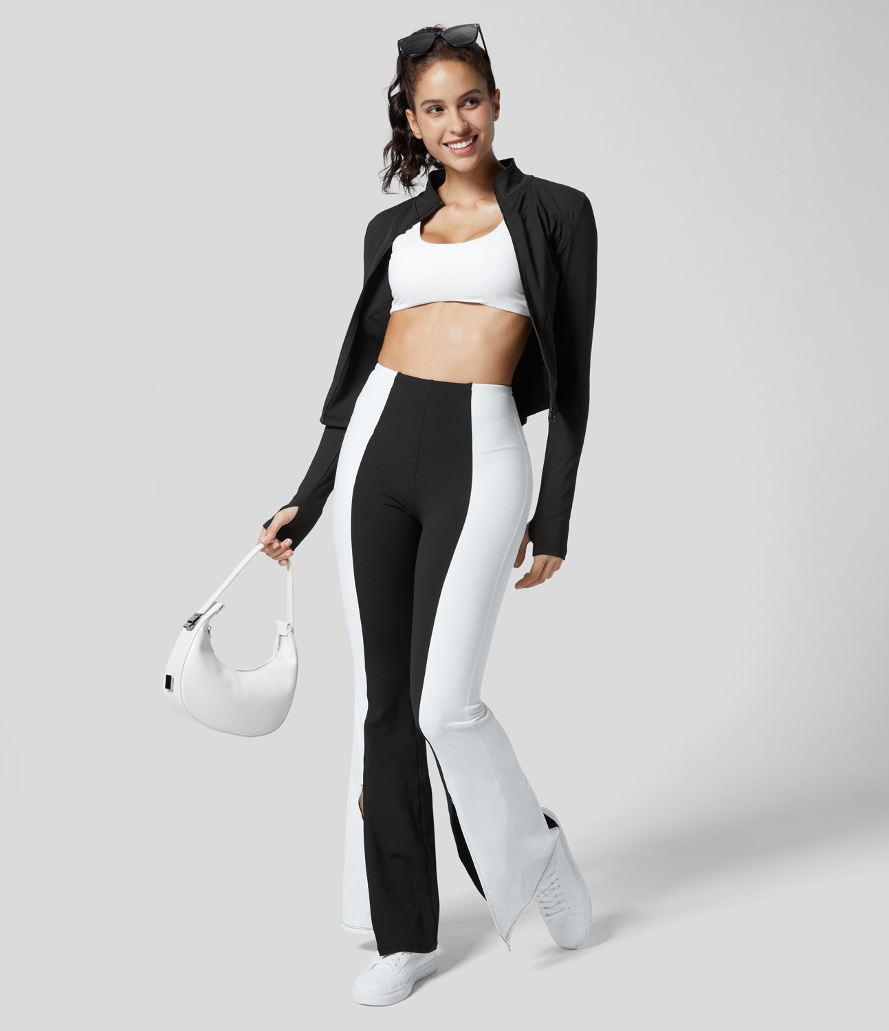 Halara Zipper Thumb Hole Yoga Jacket  - Black - XS 
