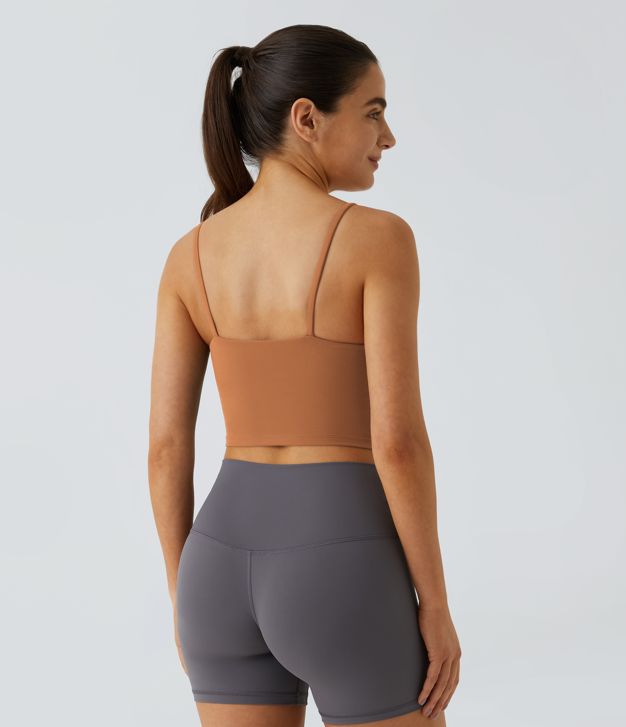 Halara Basic Padded Workout Cropped Tank Top Tank Top - Adobe - L golf tops halter top tunic tops sleeveless tops backless top 
