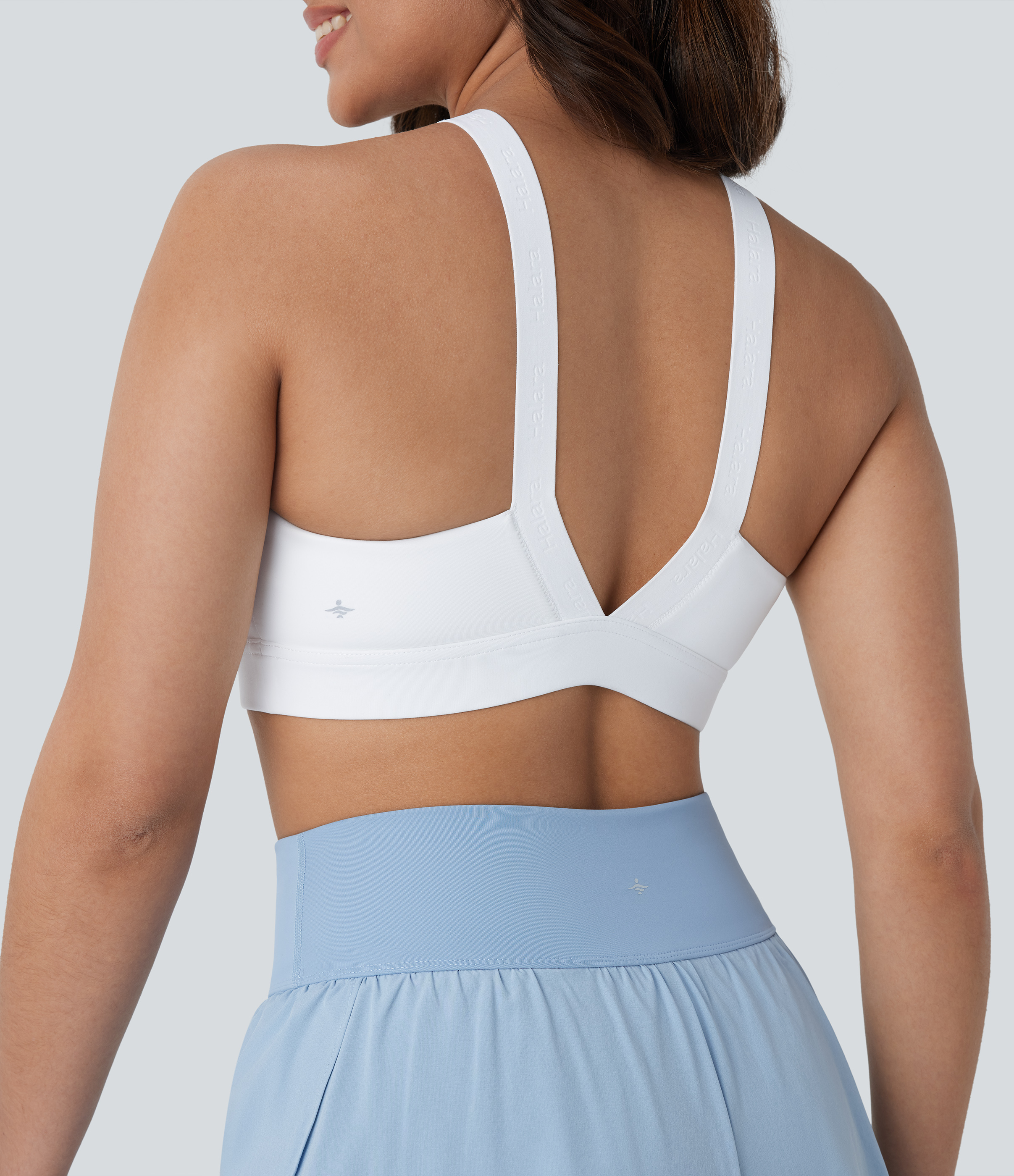 Halara SpeedWaveв„ў Medium Support Backless Cut Out Quick Dry Running Sports Bra  - White - L push up bra strapless bra backless bra sticky bra 
