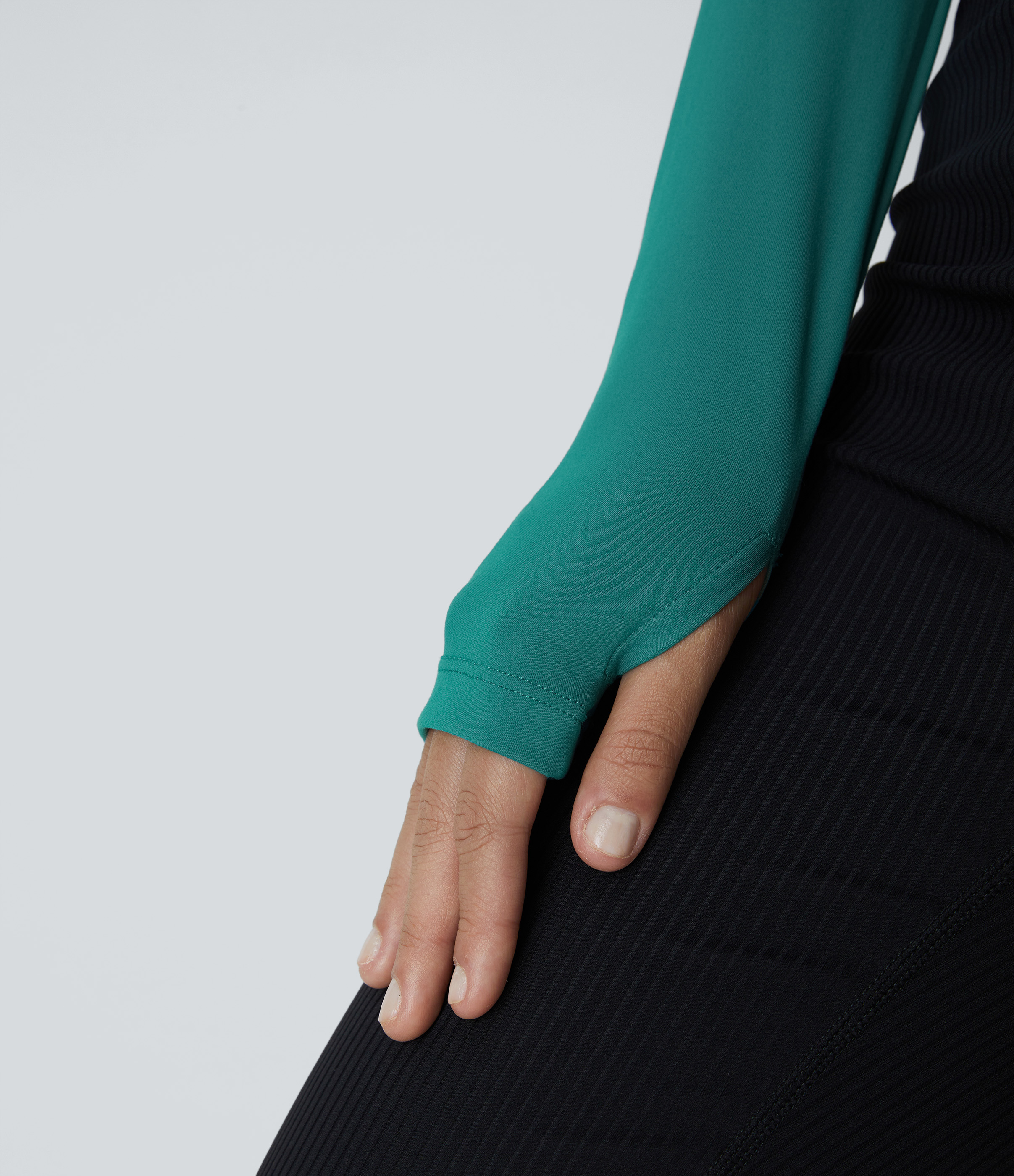 Halara Cloudfulв„ў Fabric Long Sleeve Thumb Hole Cropped Yoga Sports Top  - Quetzal Green - S 