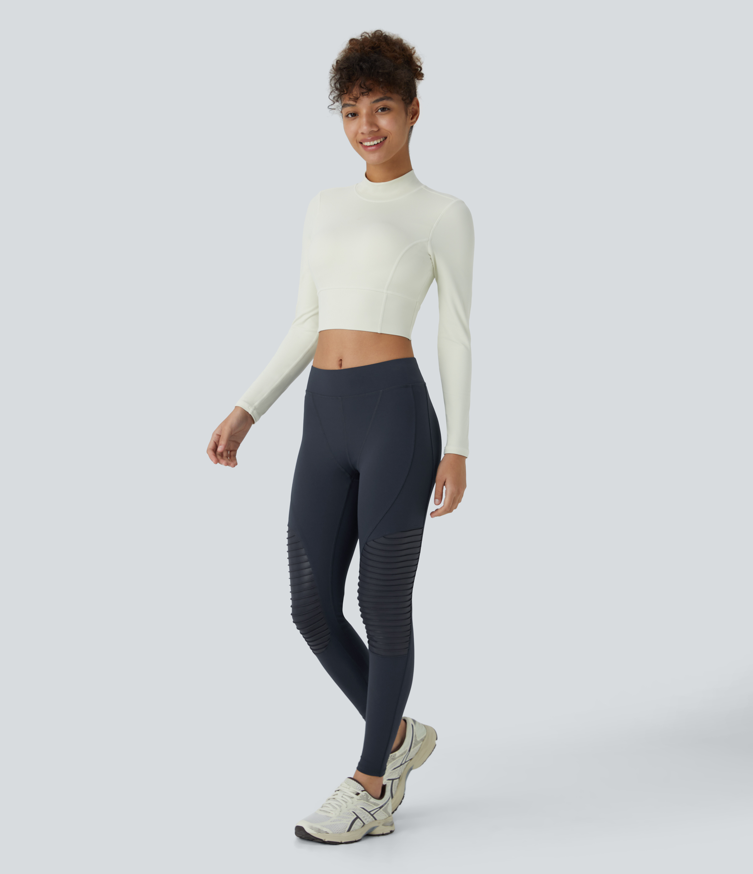 Halara HaloTek Airв„ў Mid Rise Contrast Foil Print 7/8 Casual Moto Leggings  - Midnight Blue - XL(7/8) gym leggings leggings with pockets 