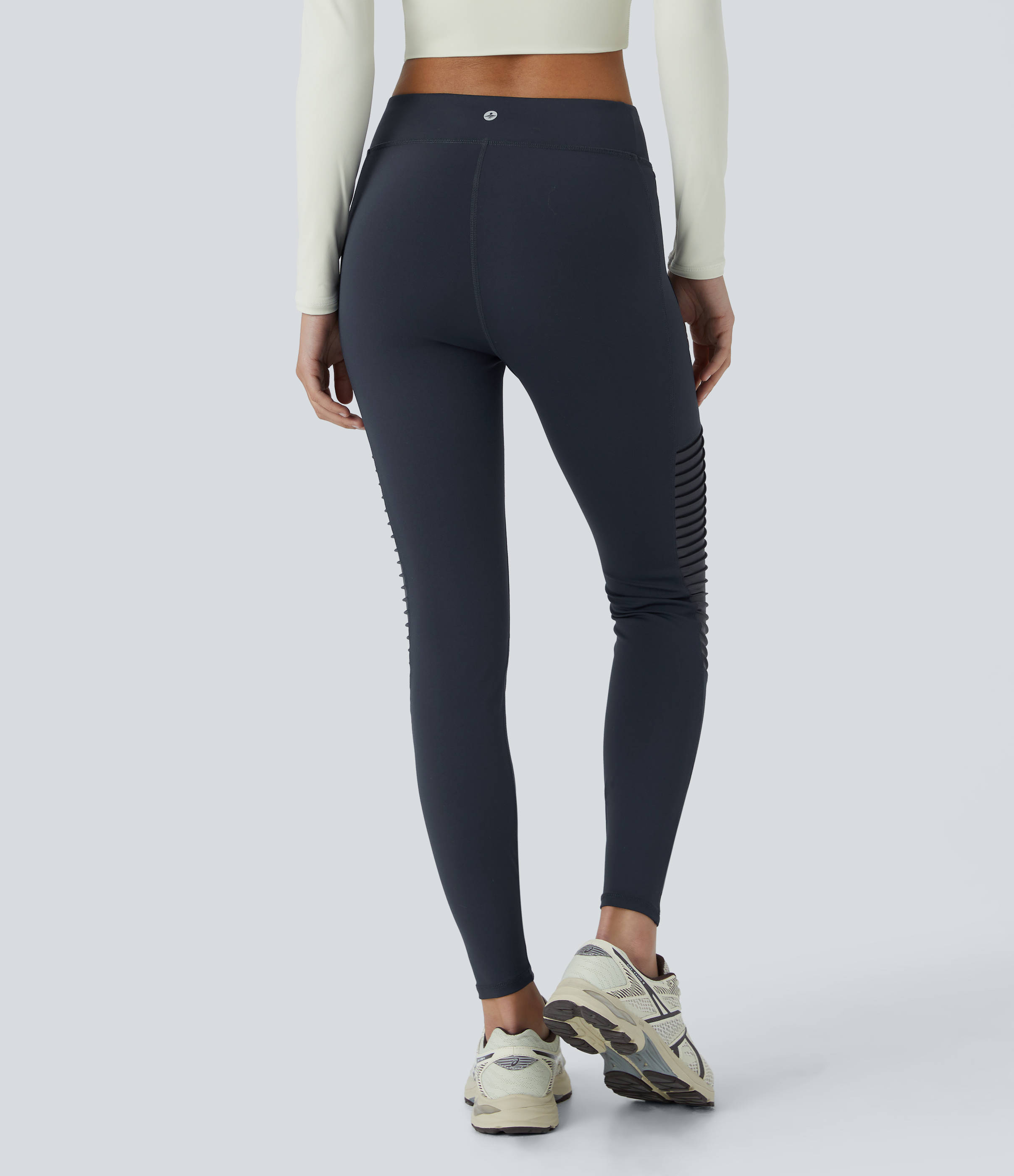 Halara HaloTek Airв„ў Mid Rise Contrast Foil Print 7/8 Casual Moto Leggings  - Midnight Blue - XL(7/8) gym leggings leggings with pockets 