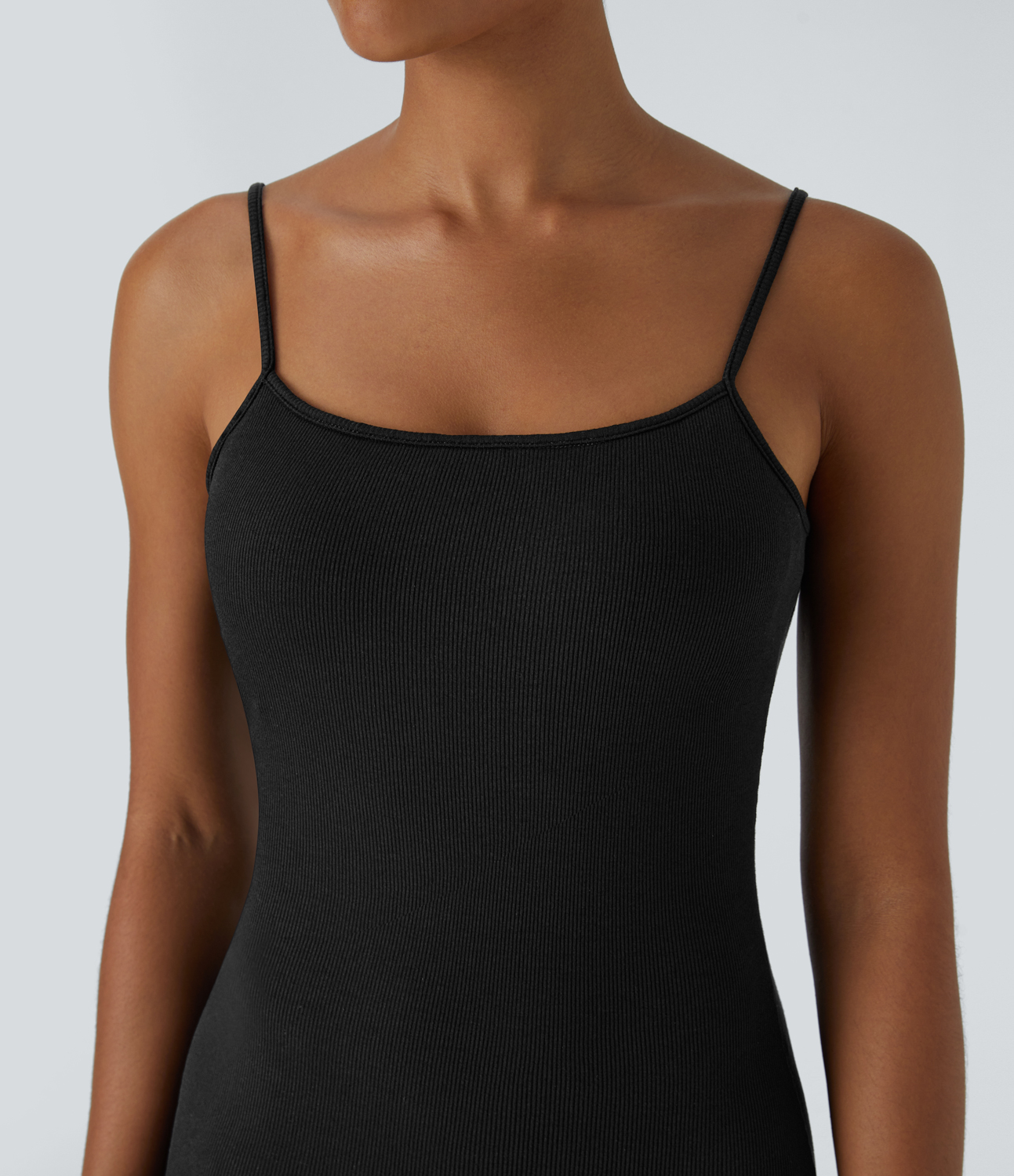 Halara Ribbed Backless Bodycon Maxi Mermaid Hem Party Slip Dress Casual Dress - Black - L slip dress beach dress ruched dress halter dress 