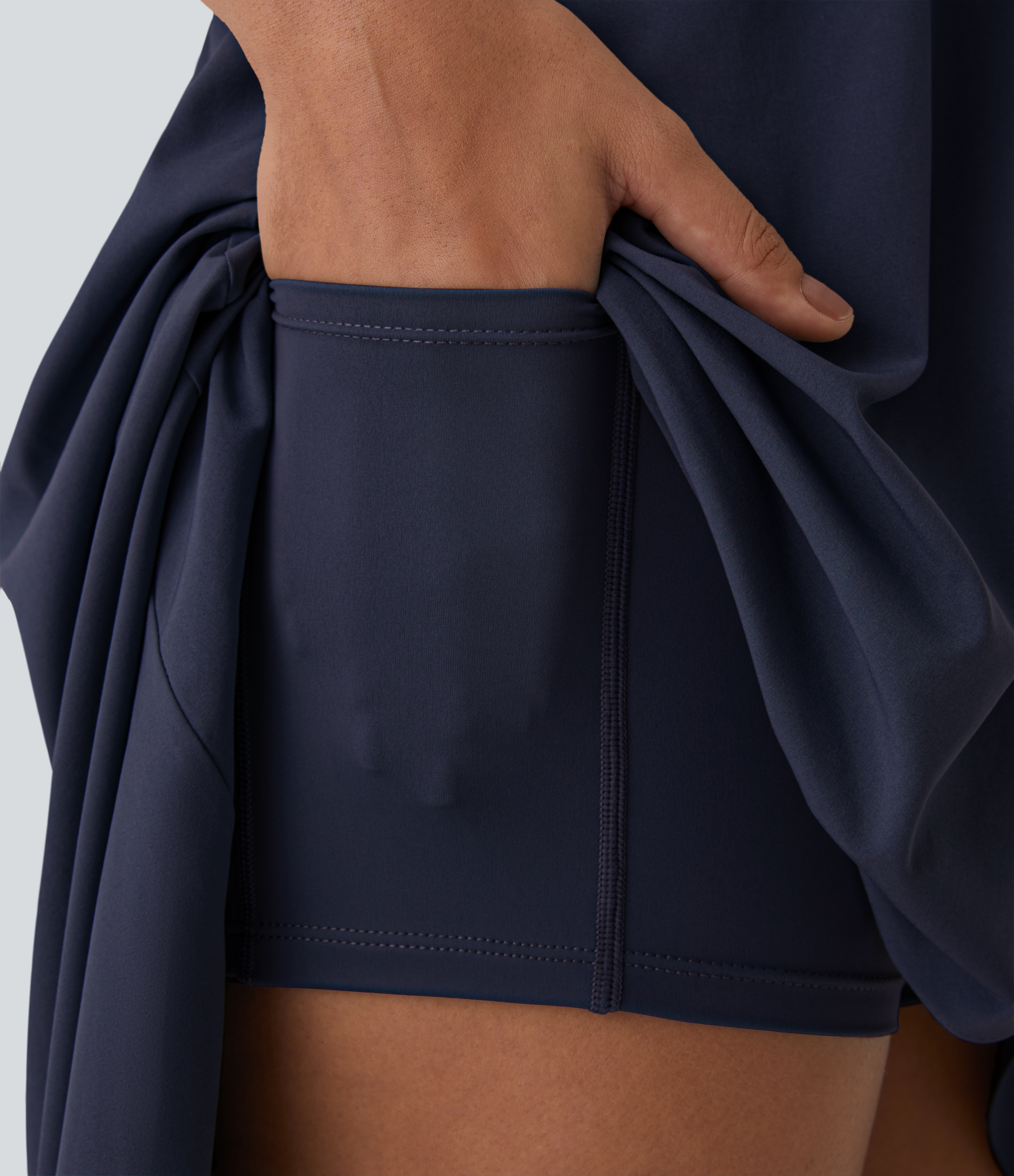 Halara Breezefulв„ў Backless High Low 2-Piece Side Pocket Flowy Midi Quick Dry Casual Dress Casual Dress - Peacoat - L slip dress beach dress 