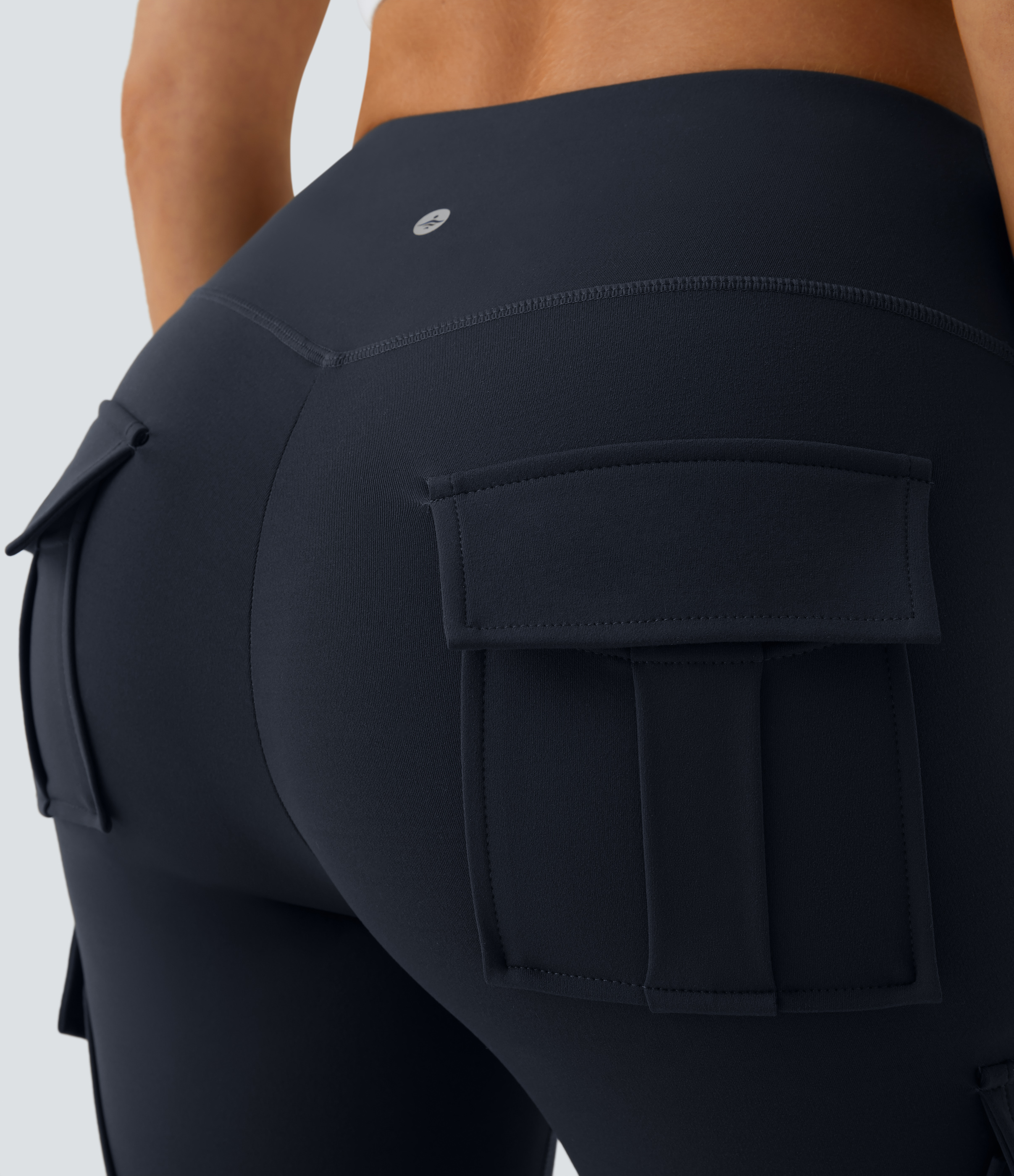 Halara High Waisted Cargo Pocket Skinny Yoga Leggings  - Midnight Blue - XL(full_length) gym leggings leggings with pockets 