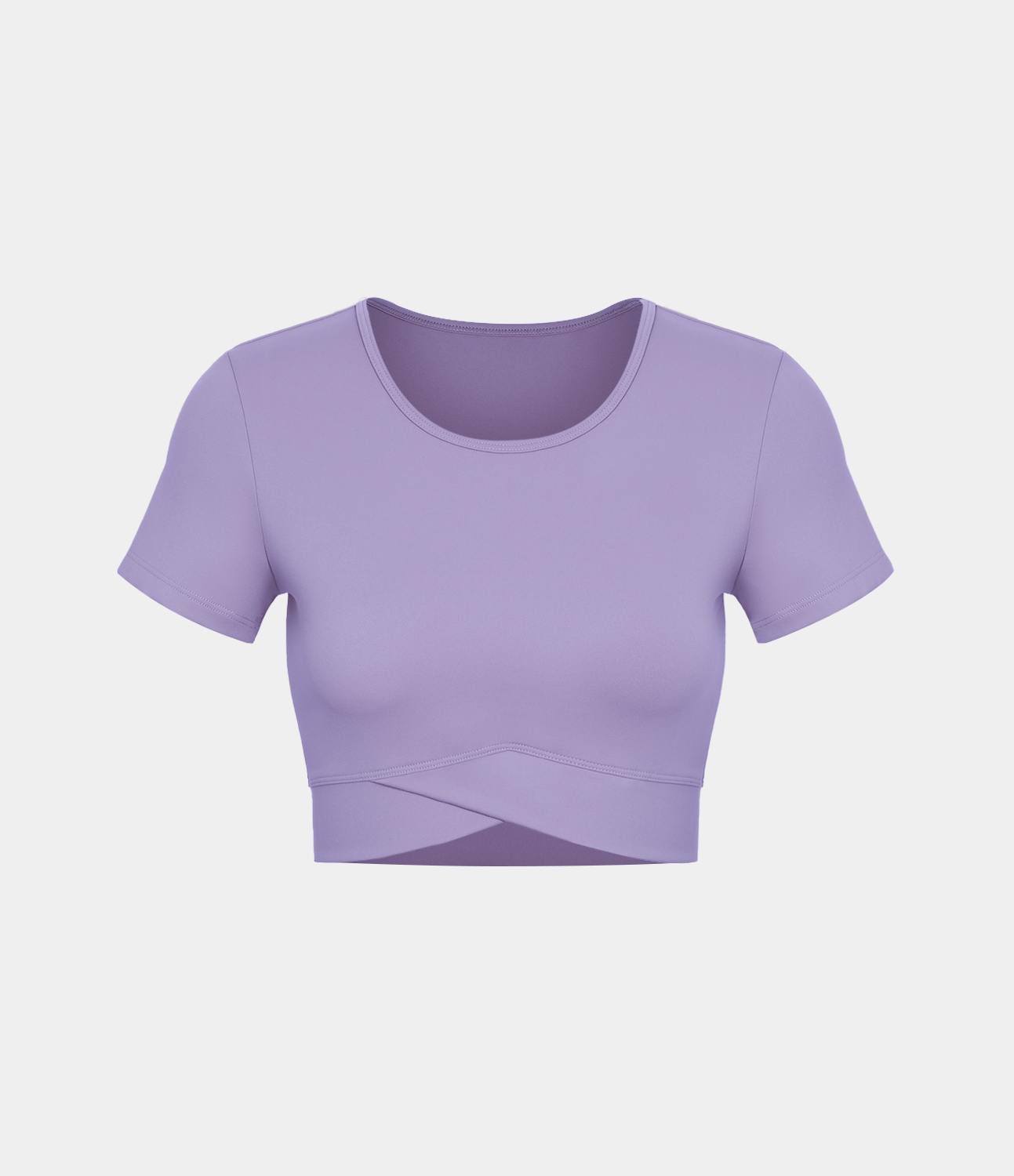 Halara In My Feels Cloudfulв„ў Fabric Crossover Hem Cropped Sports Top  - Lavender - L 