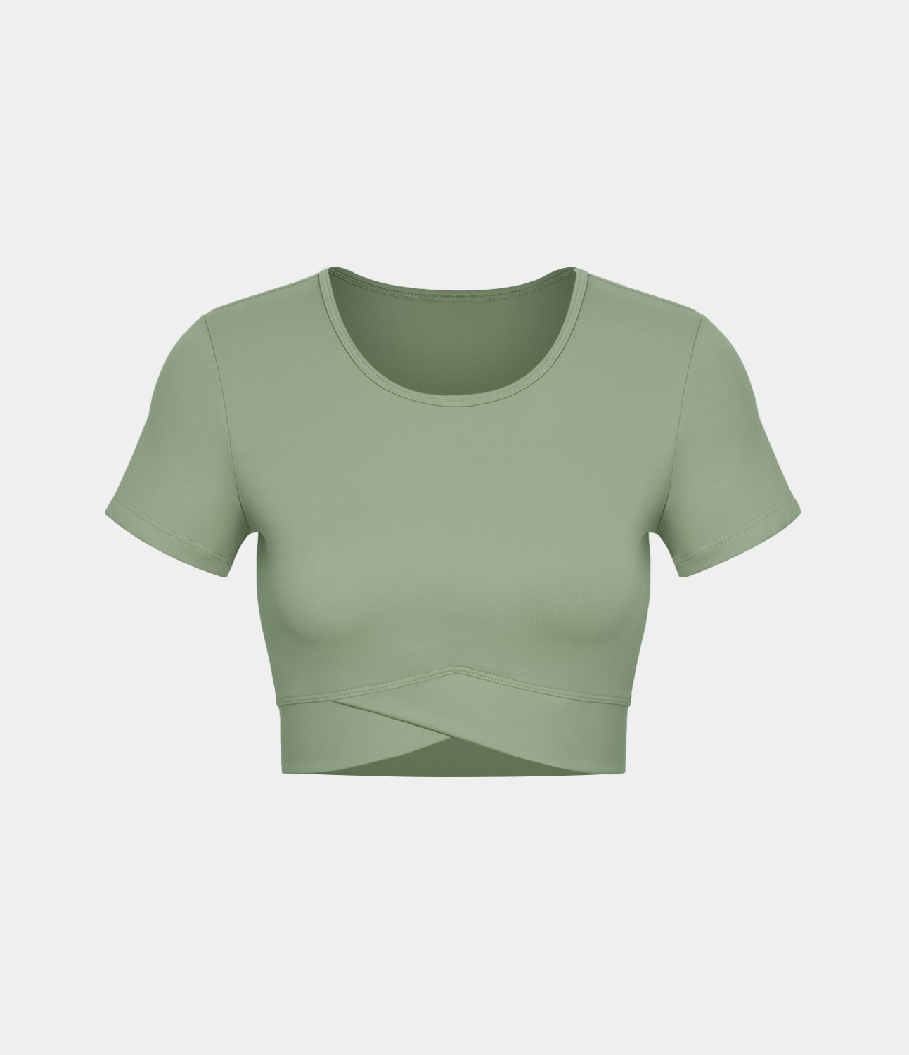 Halara Cloudfulв„ў Fabric Crossover Hem Cropped Sports Top  - Asparagus - S 