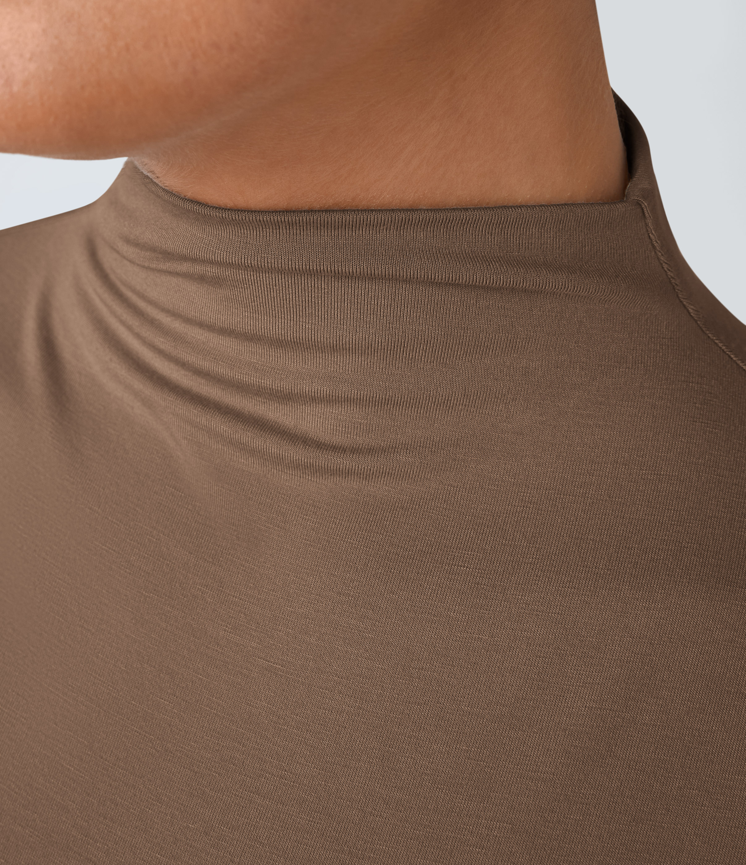 Halara Funnel Neck Peplum Casual Tank Top Tank Top - Camellia Brown - M golf tops halter top tunic tops sleeveless tops backless top 