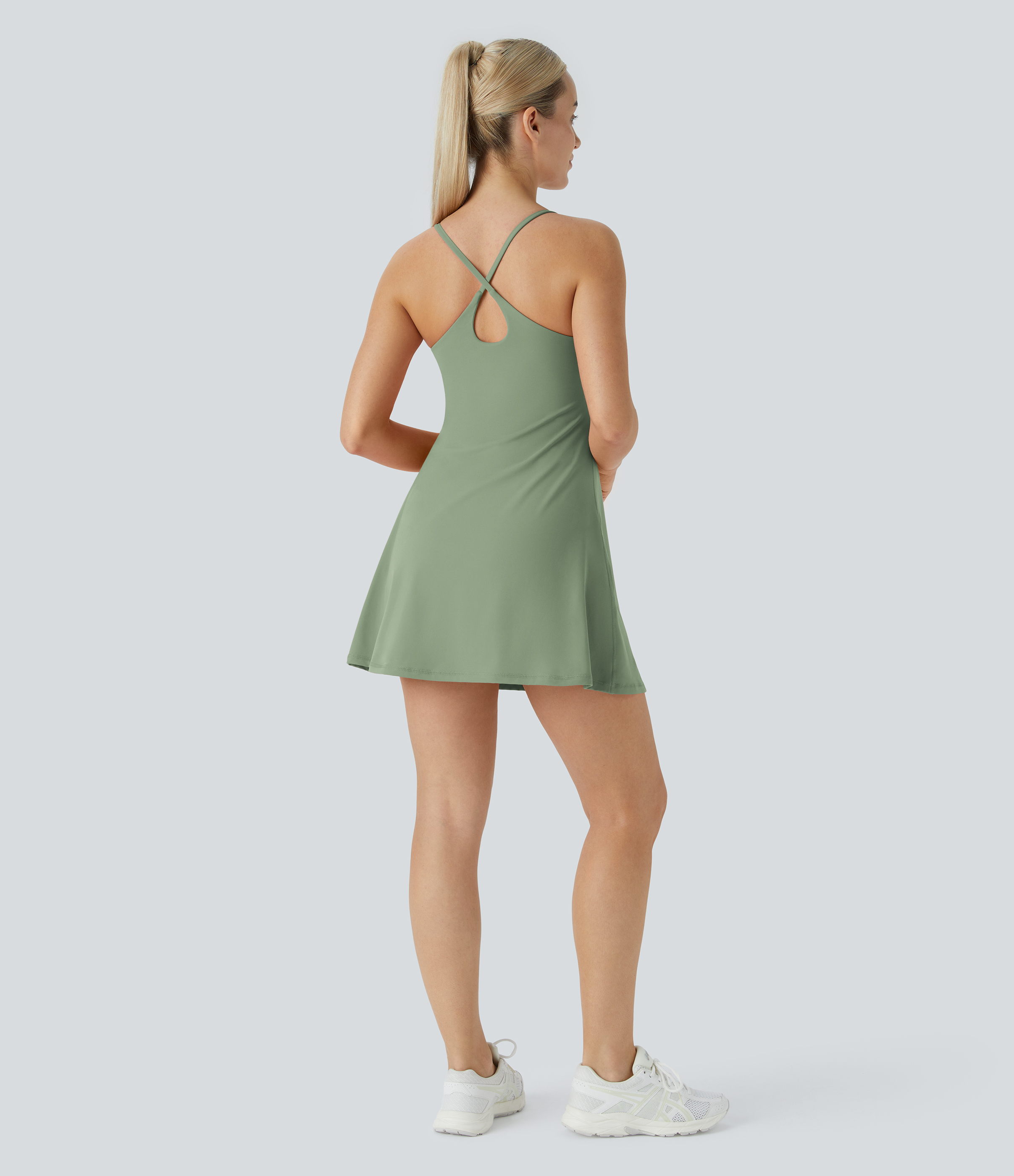 Halara Softlyzeroв„ў Plush Backless Active Dress Workout Dress - Asparagus - XL 