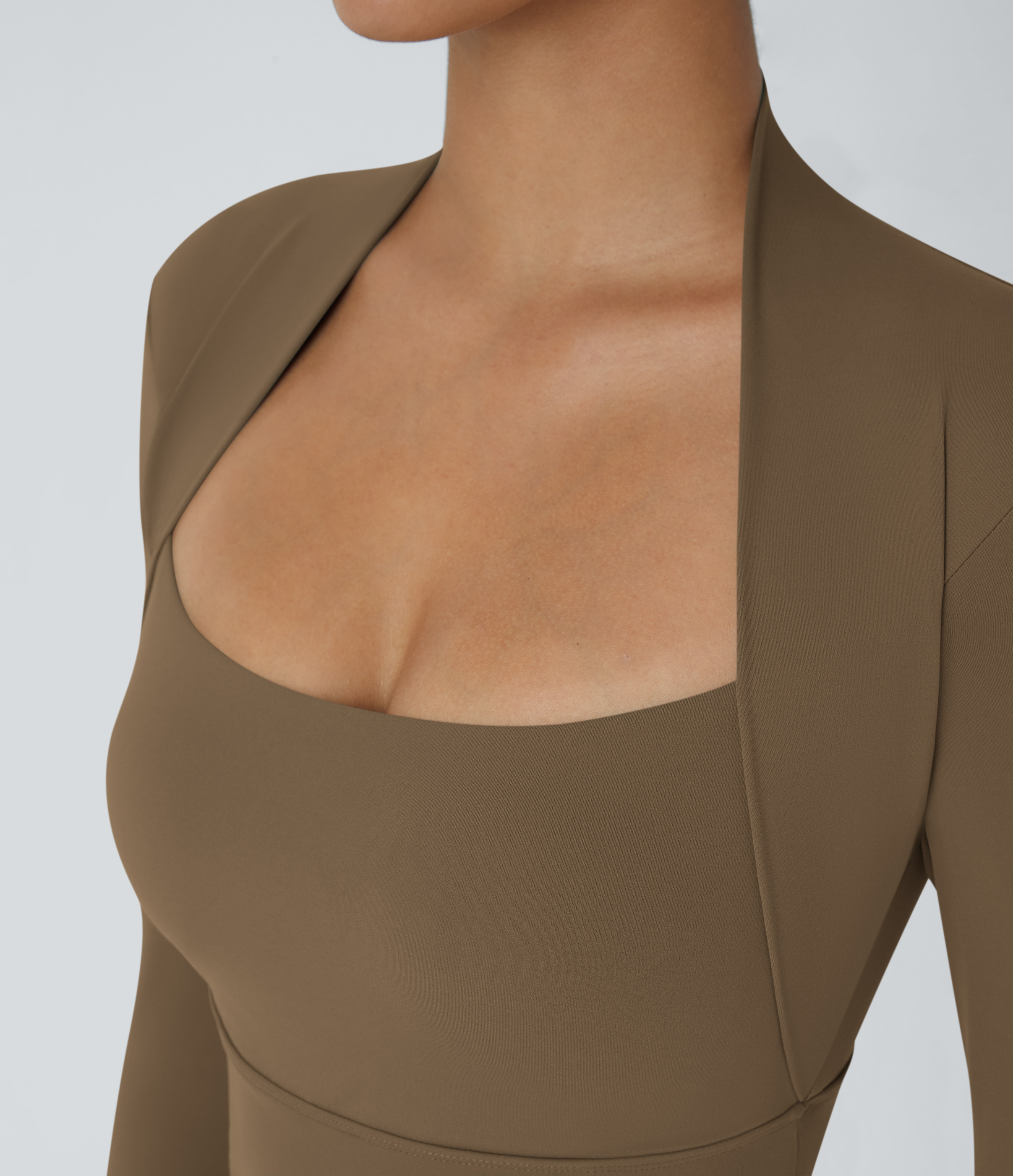 Halara Cloudfulв„ў Fabric Long Sleeve Thumb Hole Cropped Yoga Sports Top  - Chestnut Brown - S 