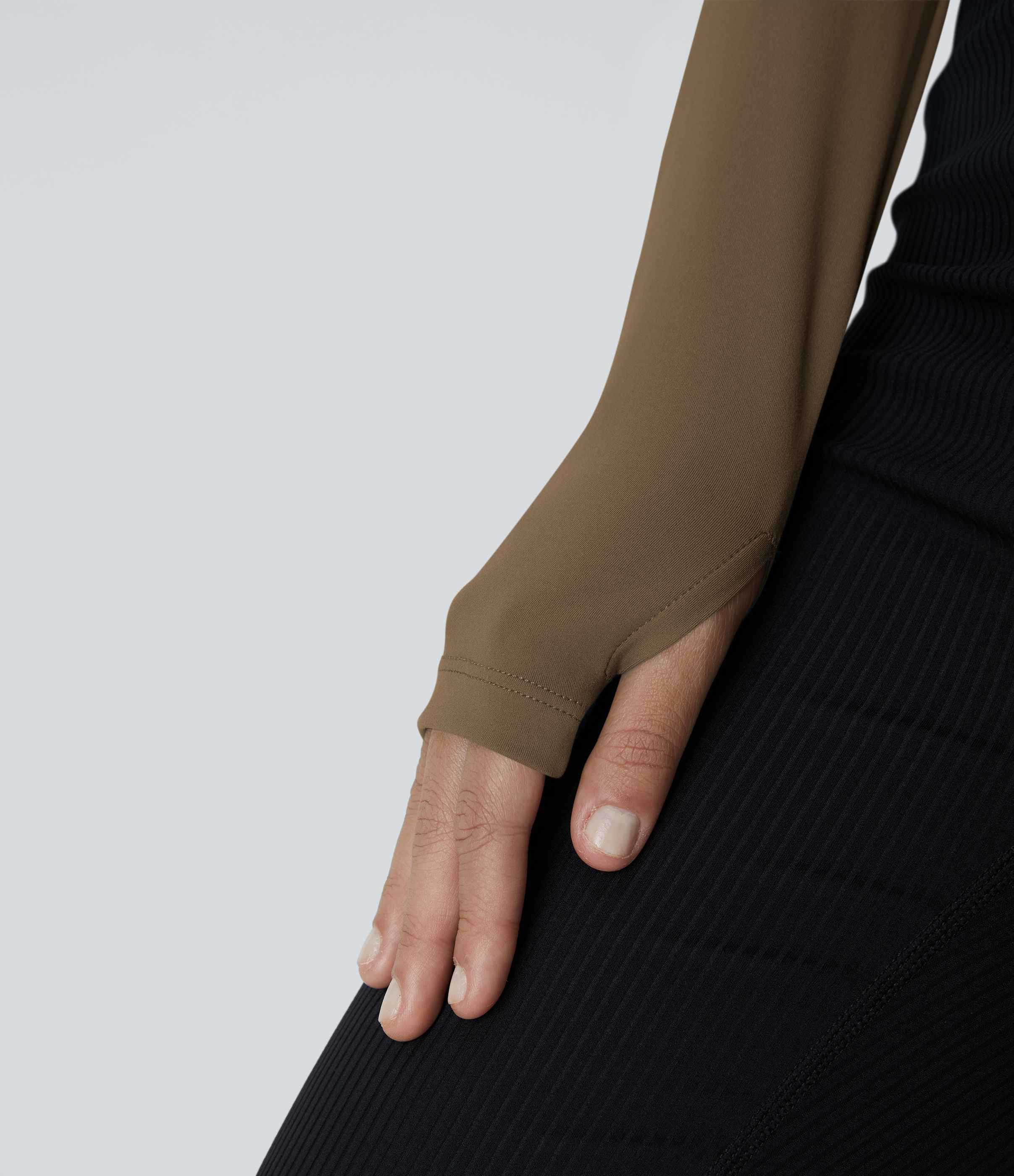 Halara Cloudfulв„ў Fabric Long Sleeve Thumb Hole Cropped Yoga Sports Top  - Chestnut Brown - S 