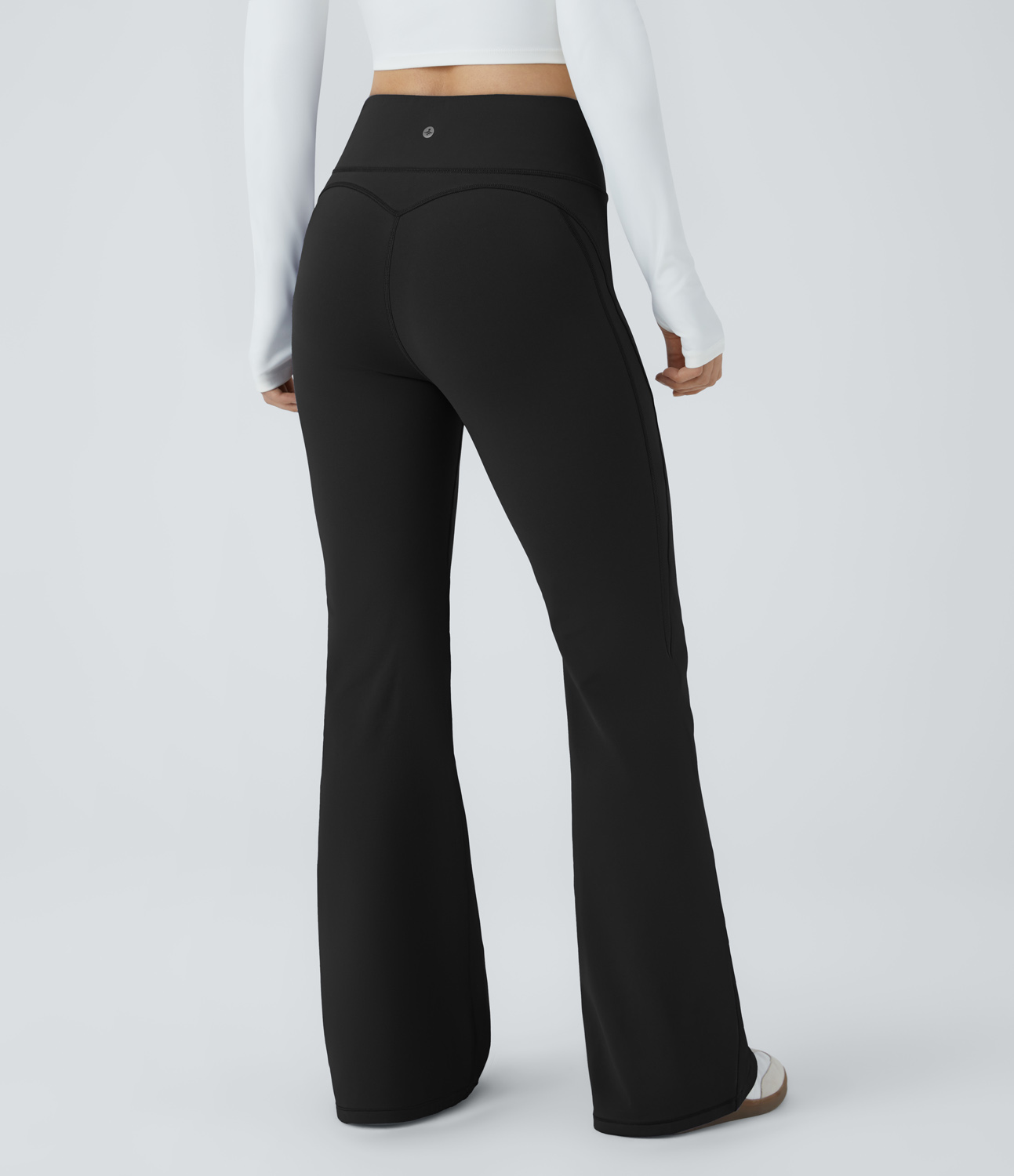 Halara V Shaped High Waisted Thermal Yoga Flare Pants  - Black - XL(regular) 