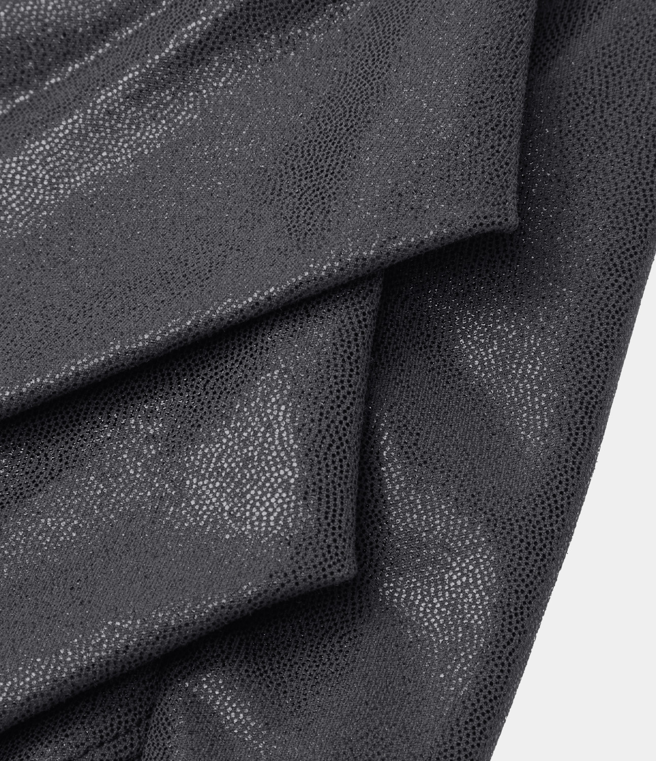 Halara Softlyzeroв„ў Faux Leather Ruched Split Hem Foil Print Stretchy Bodycon Midi Casual Skirt  - Shiny Dusk Black - XL 