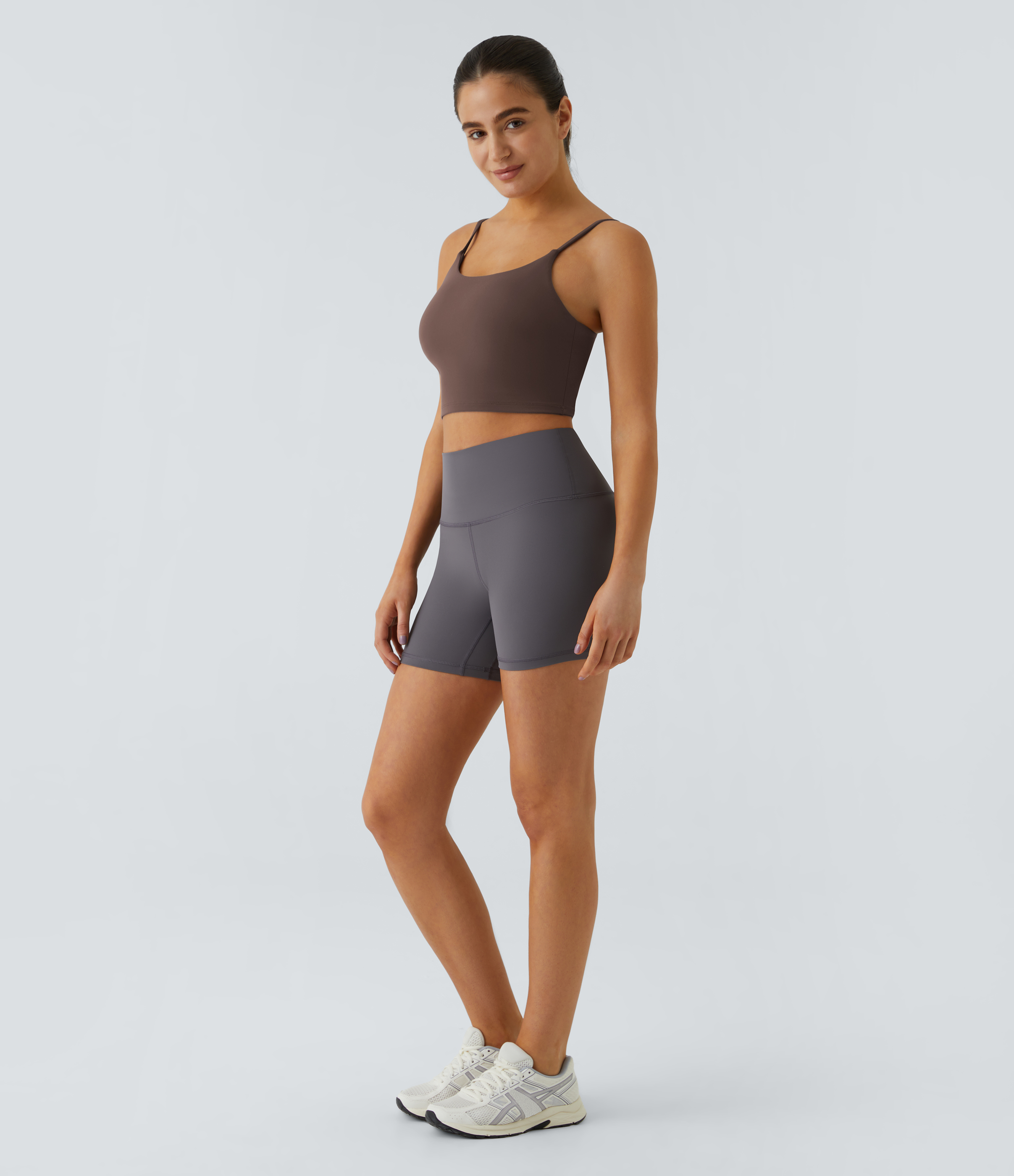 Halara Basic Padded Workout Cropped Tank Top Tank Top - Bracken - M golf tops halter top tunic tops sleeveless tops backless top 