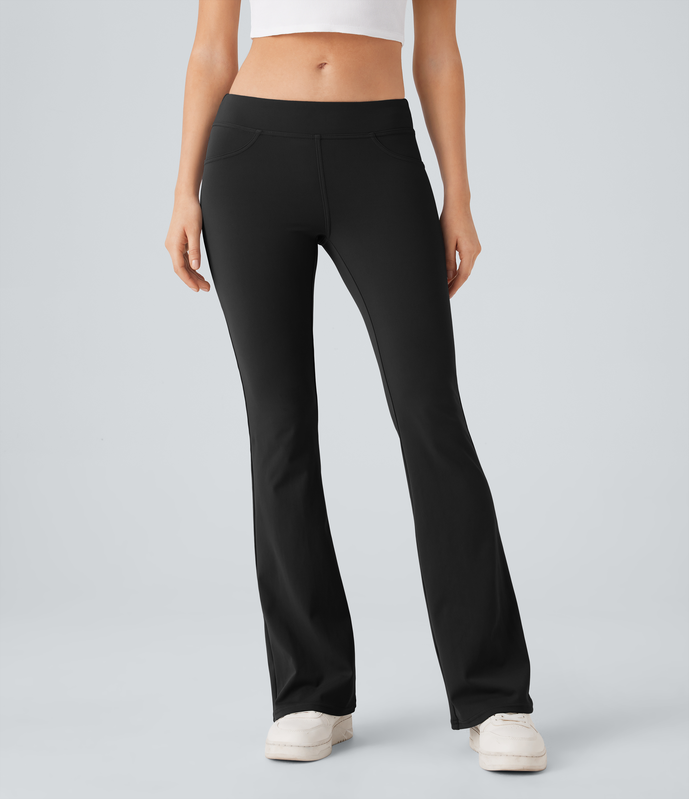 Halara HaloTek Airв„ў Low Rise Back Pocket Flare Casual Leggings  - Black - XS(regular) gym leggings leggings with pockets 