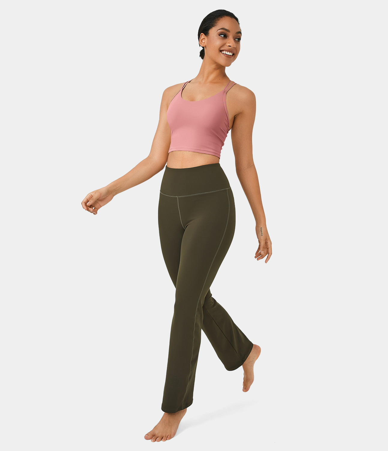 Halara Softlyzeroв„ў Airy Double Straps Backless Crisscross Cropped Cool Touch Yoga Tank Top Tank Top - Rose Pink - L golf tops halter top 
