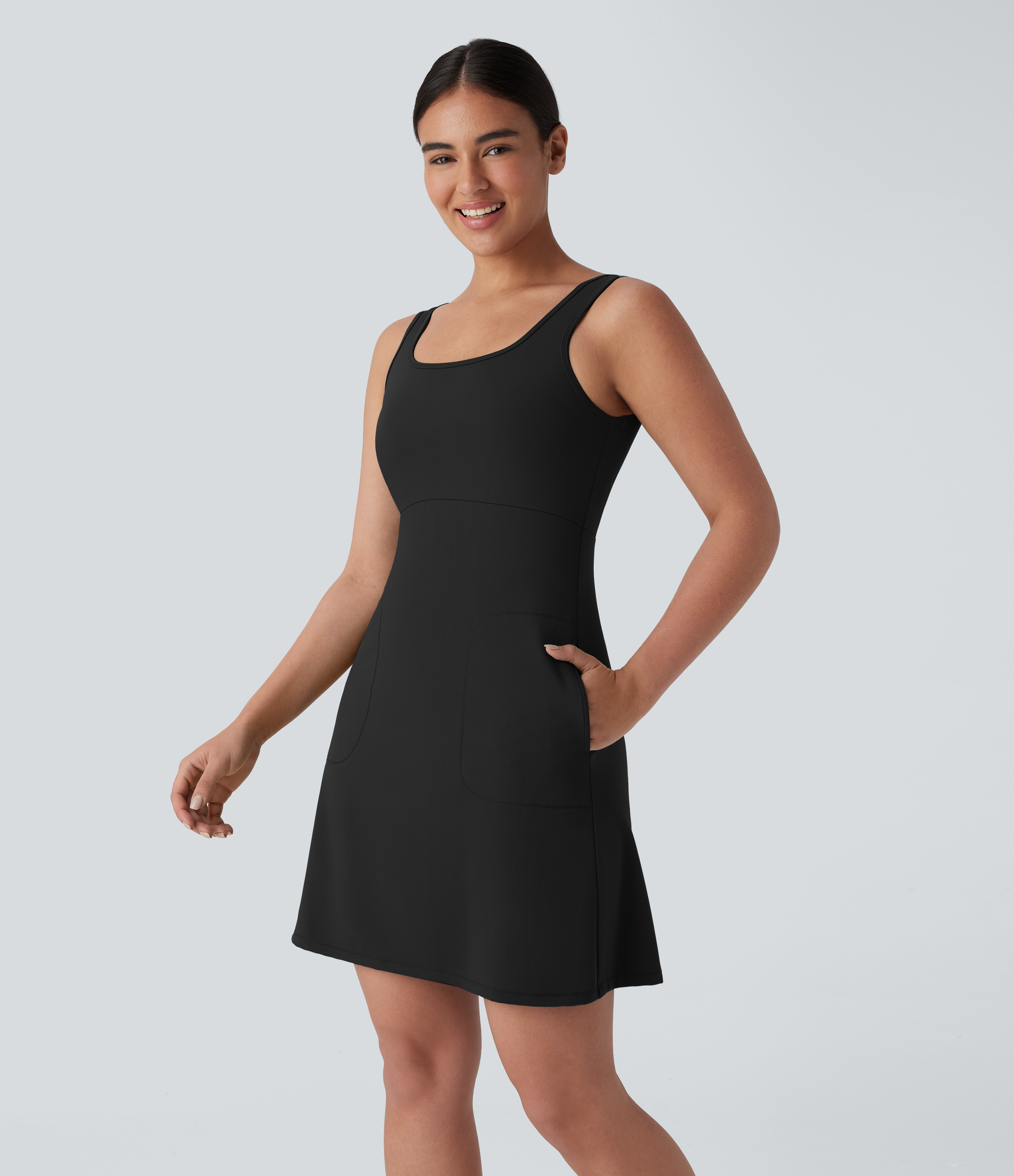 SpeedWave™ Square Neck Pocket Quick Dry Mini Hiking Active Dress