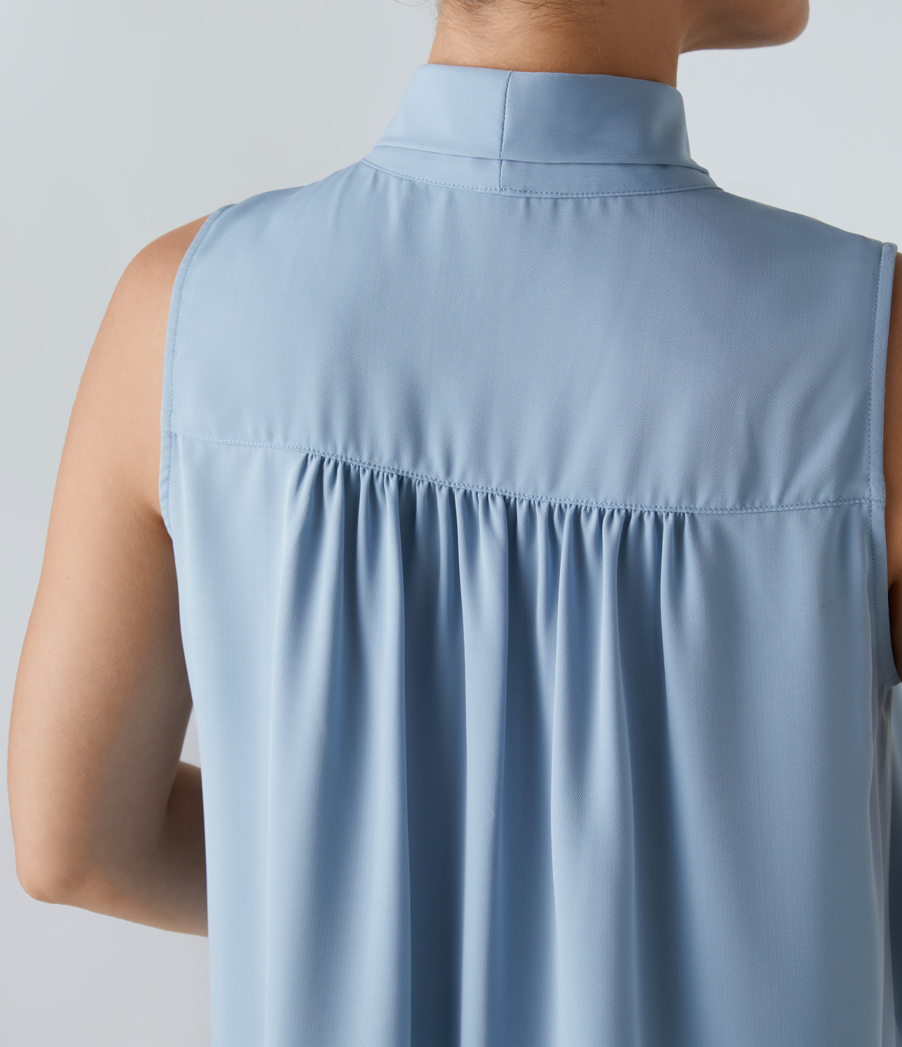 

Halara Tie Neck Plicated Split Hem Work Tank Top Tank Top - Skyride -  golf tops halter top tunic tops sleeveless tops backless top