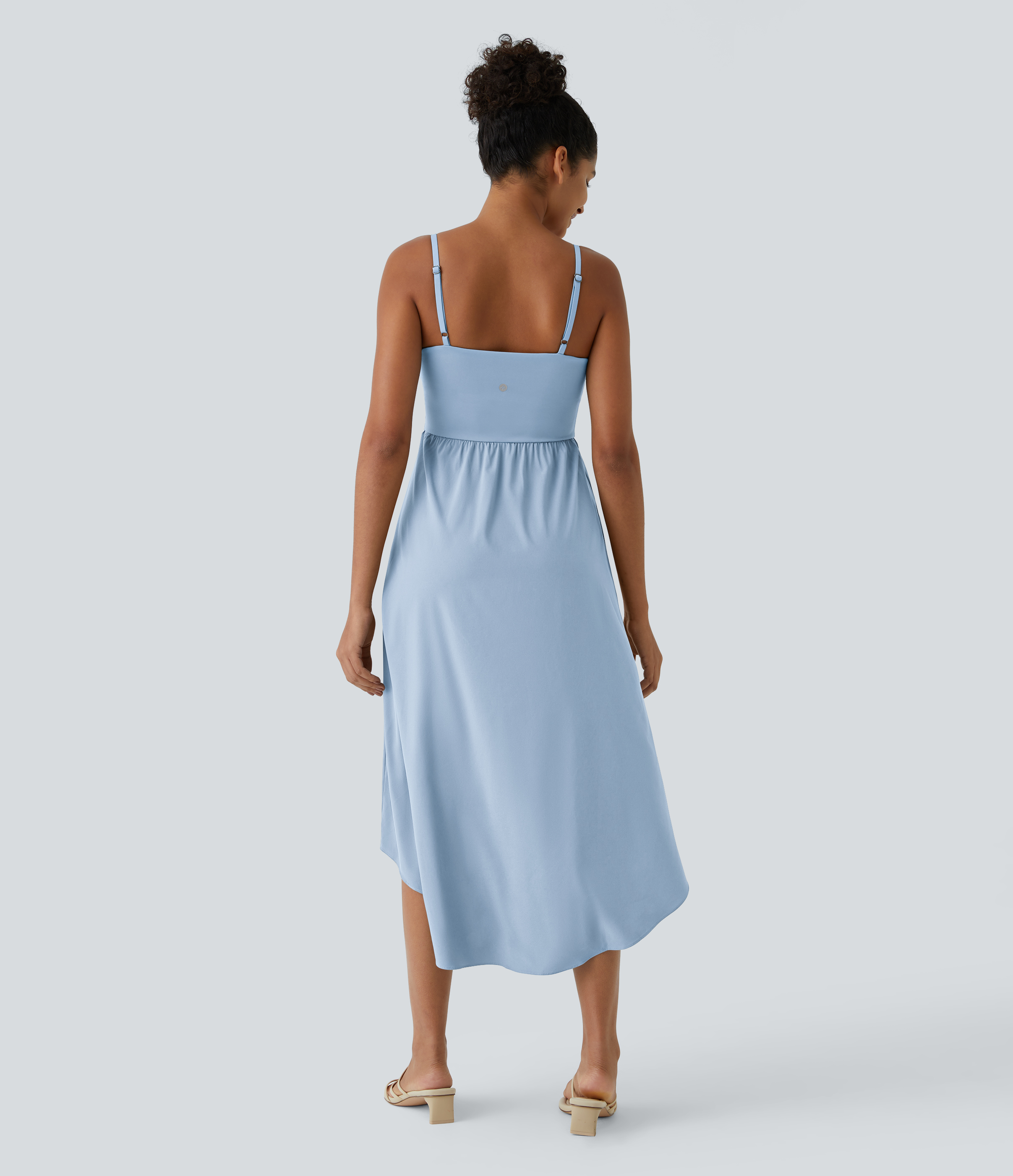Halara Breezefulв„ў Backless High Low 2-Piece Side Pocket Flowy Midi Quick Dry Casual Dress Casual Dress - Angel Falls - S slip dress 