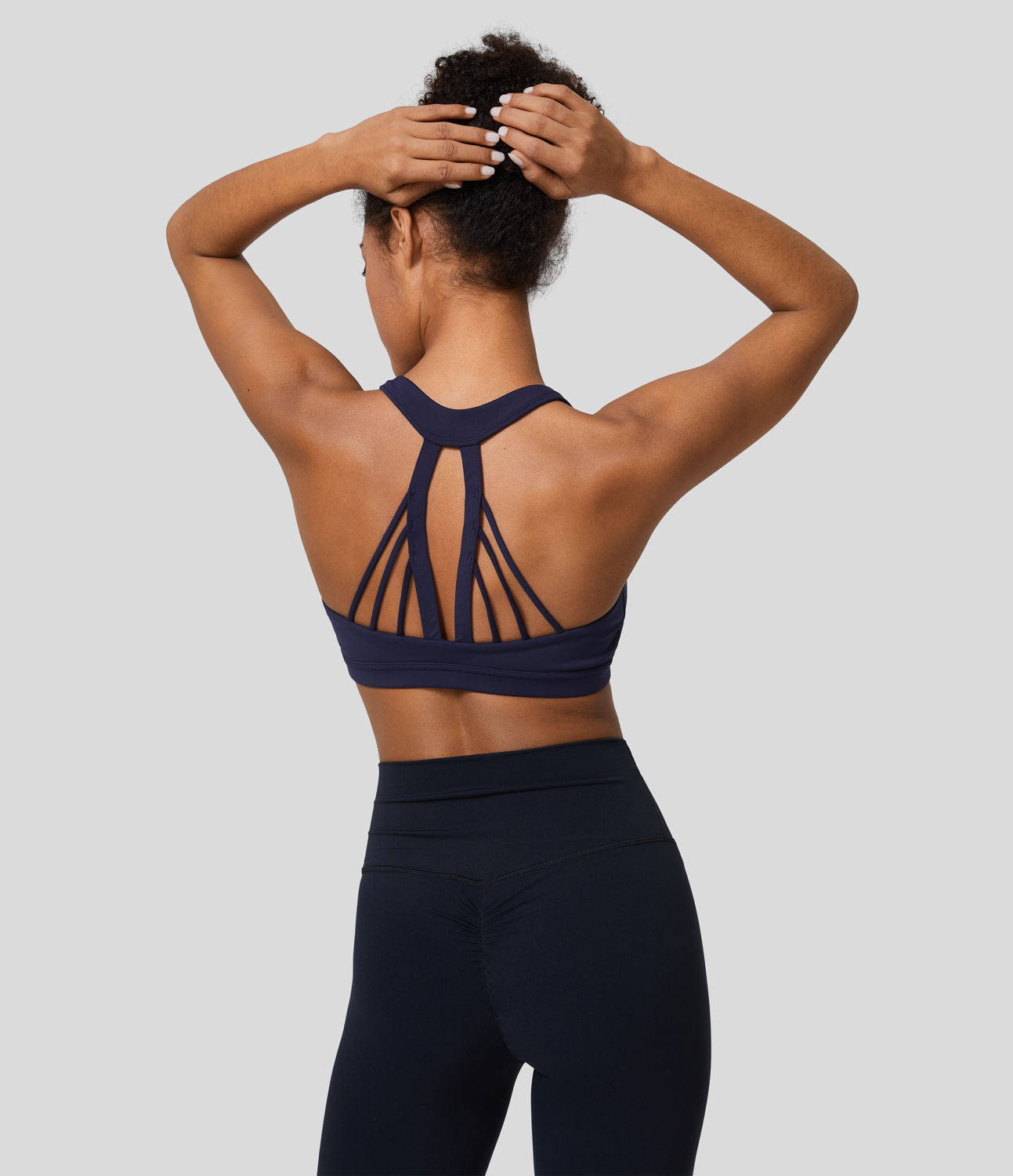 Halara SpeedWaveв„ў Medium Support Backless Quick Dry Running Sports Bra  - Inkling - L push up bra strapless bra backless bra sticky bra 
