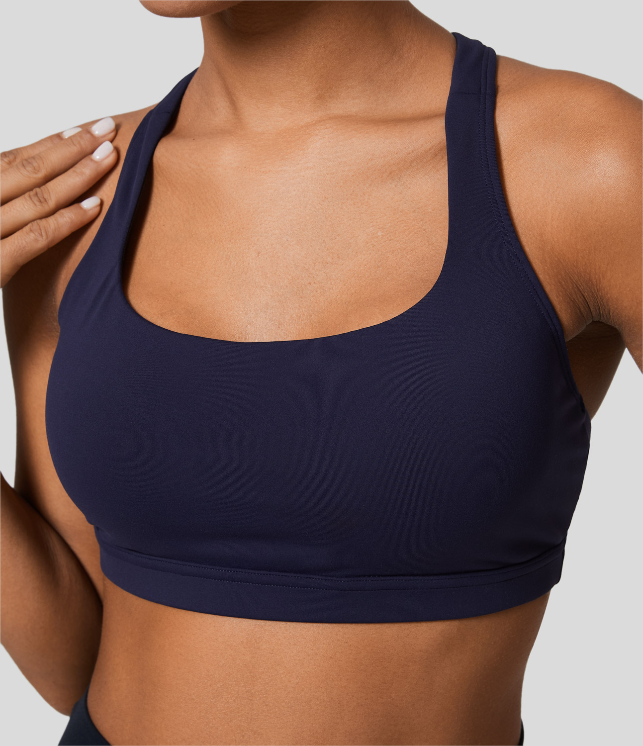 Halara SpeedWaveв„ў Medium Support Backless Quick Dry Running Sports Bra  - Inkling - L push up bra strapless bra backless bra sticky bra 
