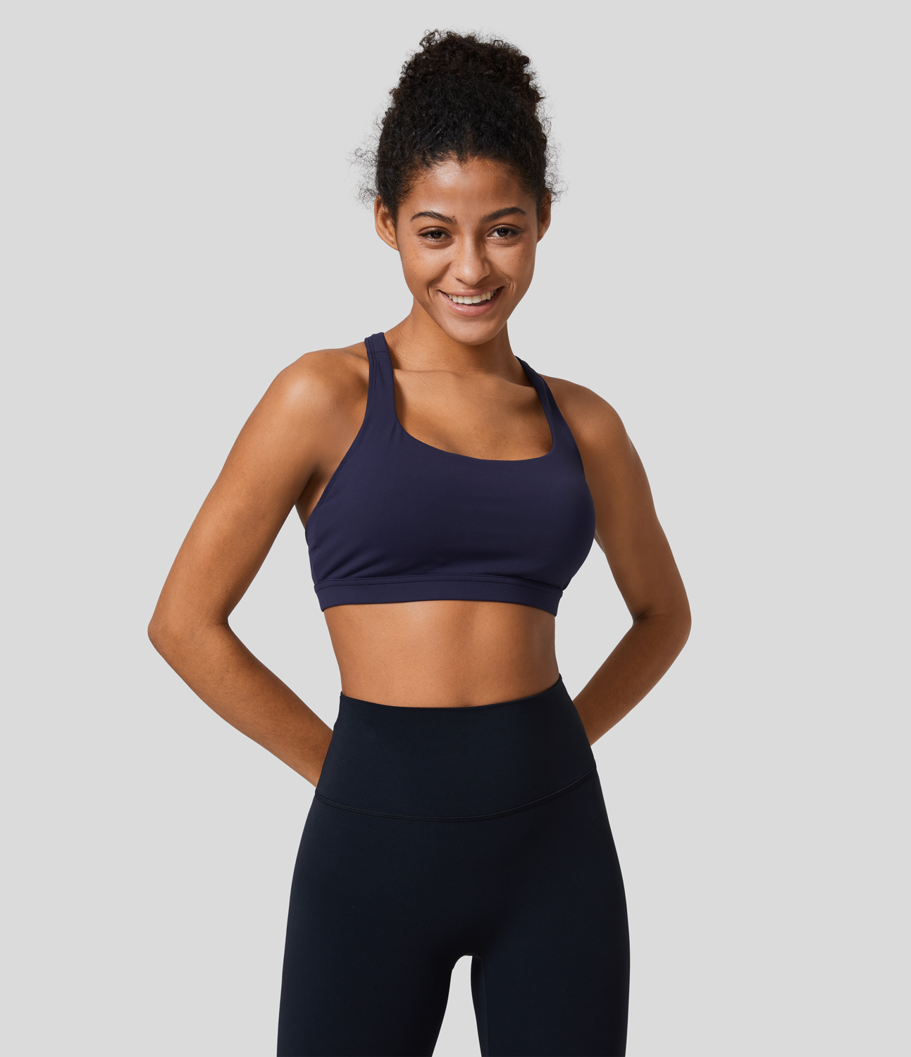 Halara SpeedWaveв„ў Medium Support Backless Quick Dry Running Sports Bra  - Inkling - L push up bra strapless bra backless bra sticky bra 