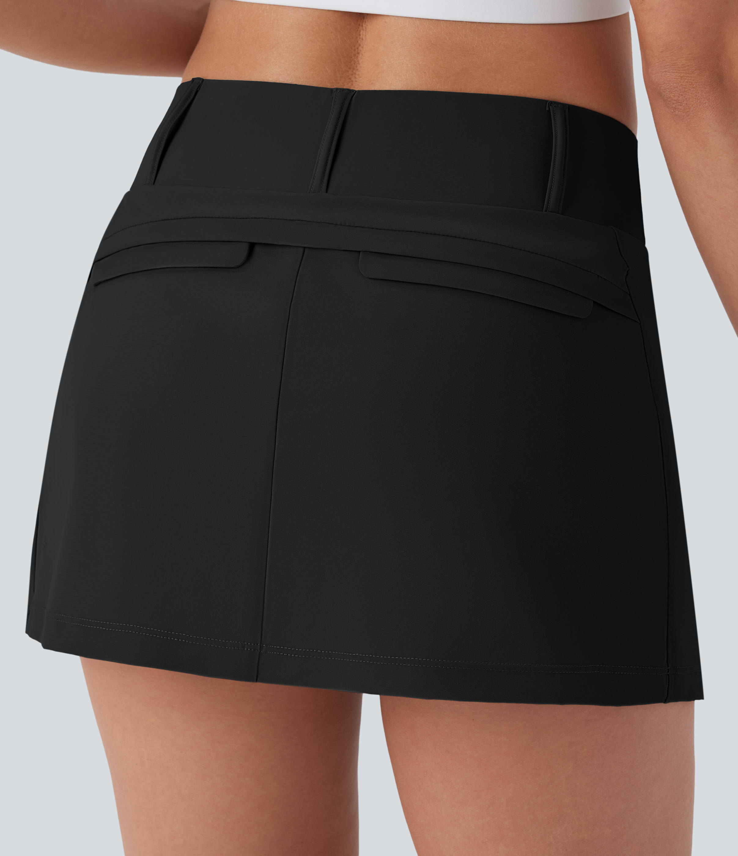 Halara Mid Rise Side Pocket 2-in-1 Mini Golf Skirt  - Black - M(regular) midi skirt a line skirt golfing skirt pleated tennis skirt 