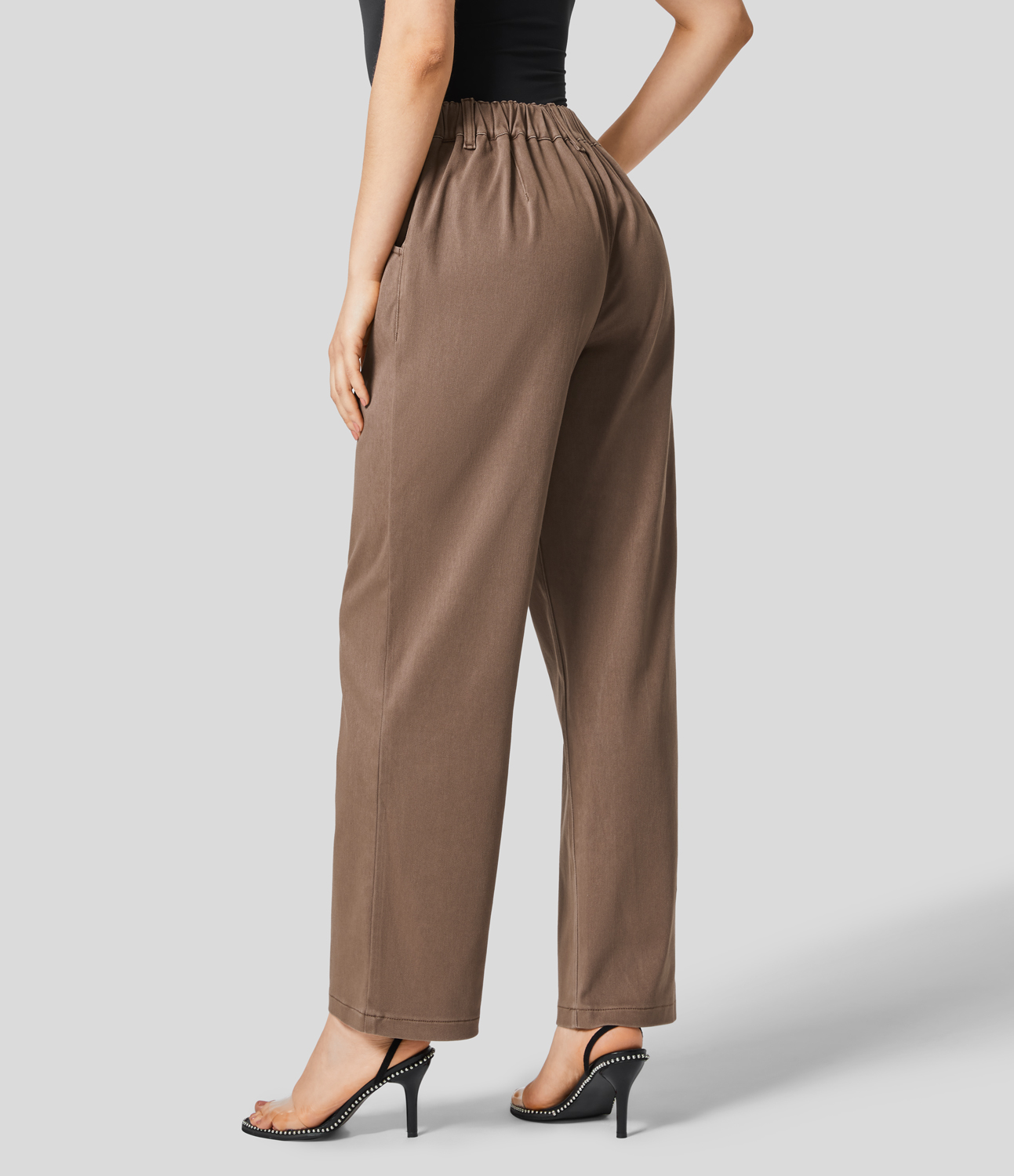 

Halara HalaraMagicв„ў Mid Rise Button Zipper Plicated Side Pocket Straight Leg Colorful Stretchy Knit Casual Jeans - Coco Denim
