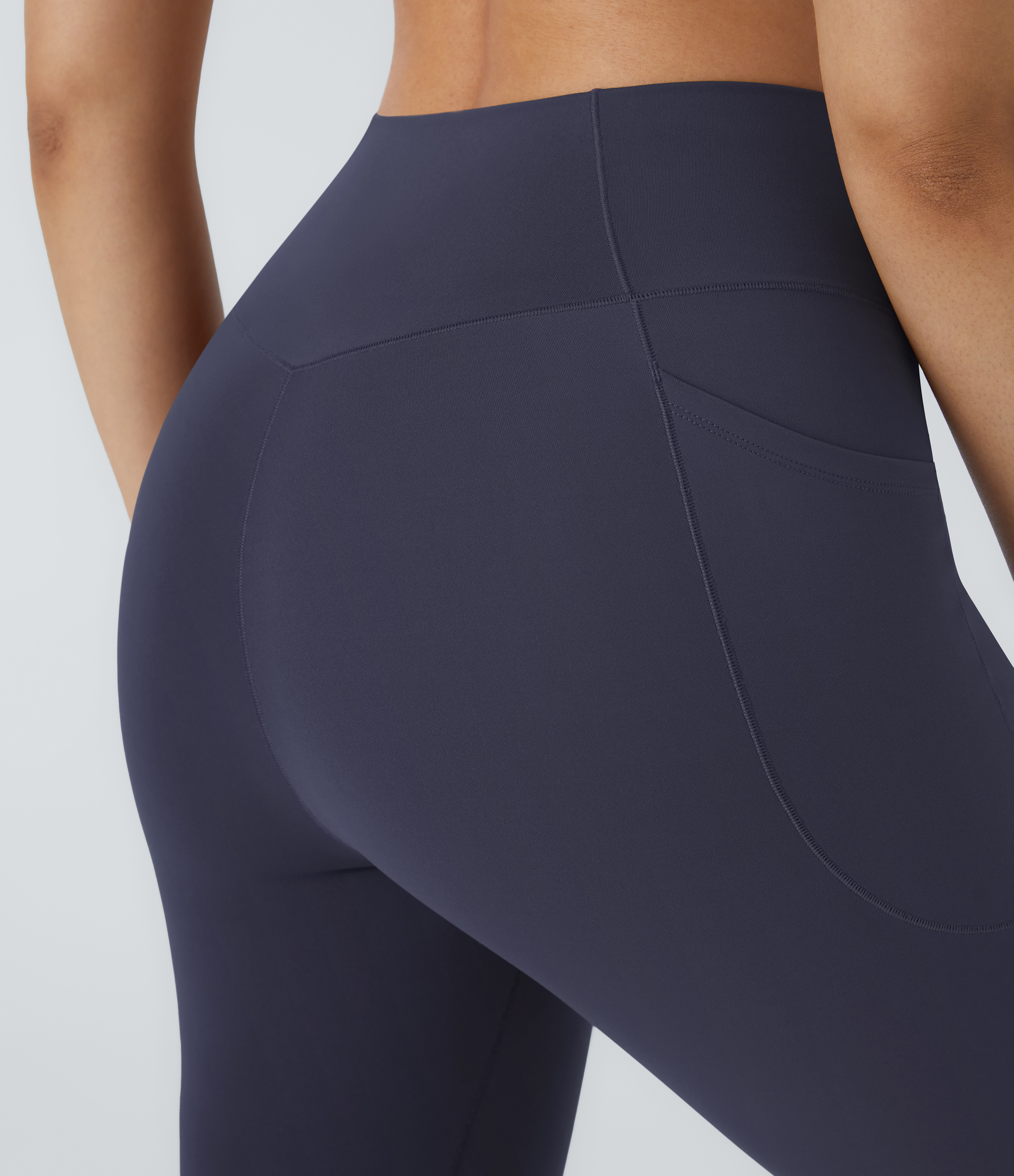 Halara PatitoffВ® 2.0 Pet Hair Resistant High Waisted Crossover Side Pocket Yoga Leggings  - Peacoat - XL(full_length) gym leggings 