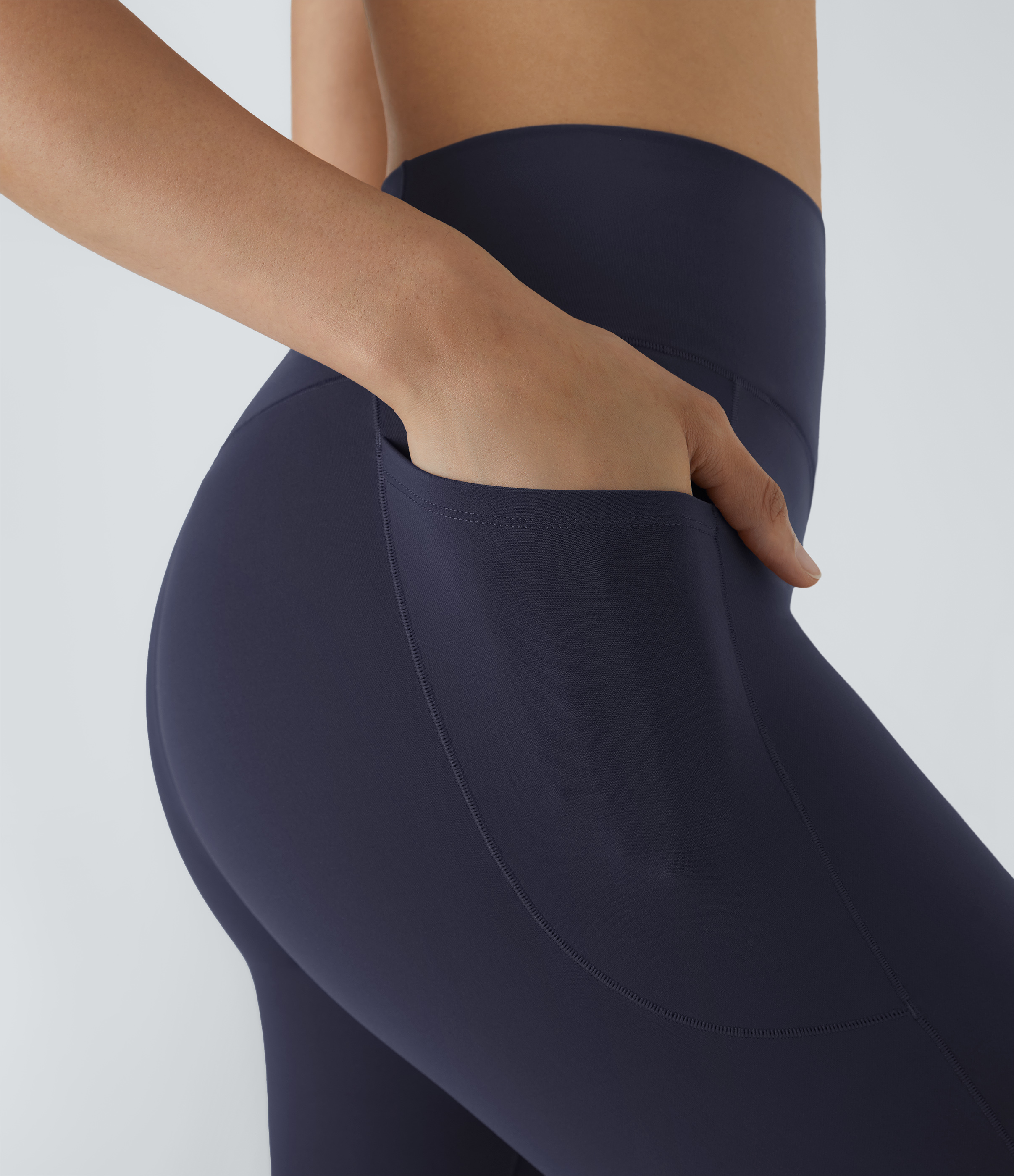 Halara PatitoffВ® 2.0 Pet Hair Resistant High Waisted Crossover Side Pocket Yoga Leggings  - Peacoat - XL(full_length) gym leggings 