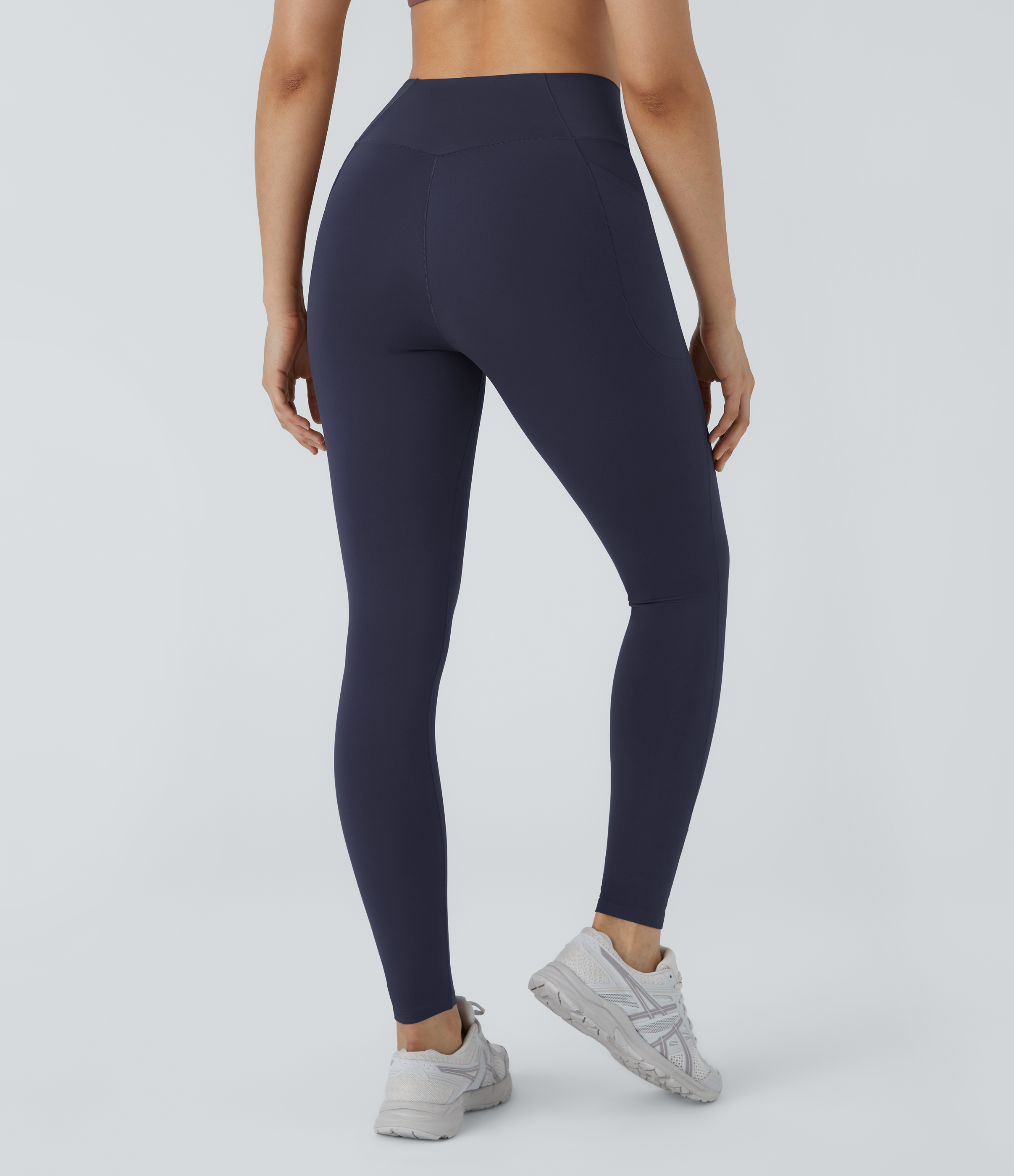 Halara PatitoffВ® 2.0 Pet Hair Resistant High Waisted Crossover Side Pocket Yoga Leggings  - Peacoat - XL(full_length) gym leggings 