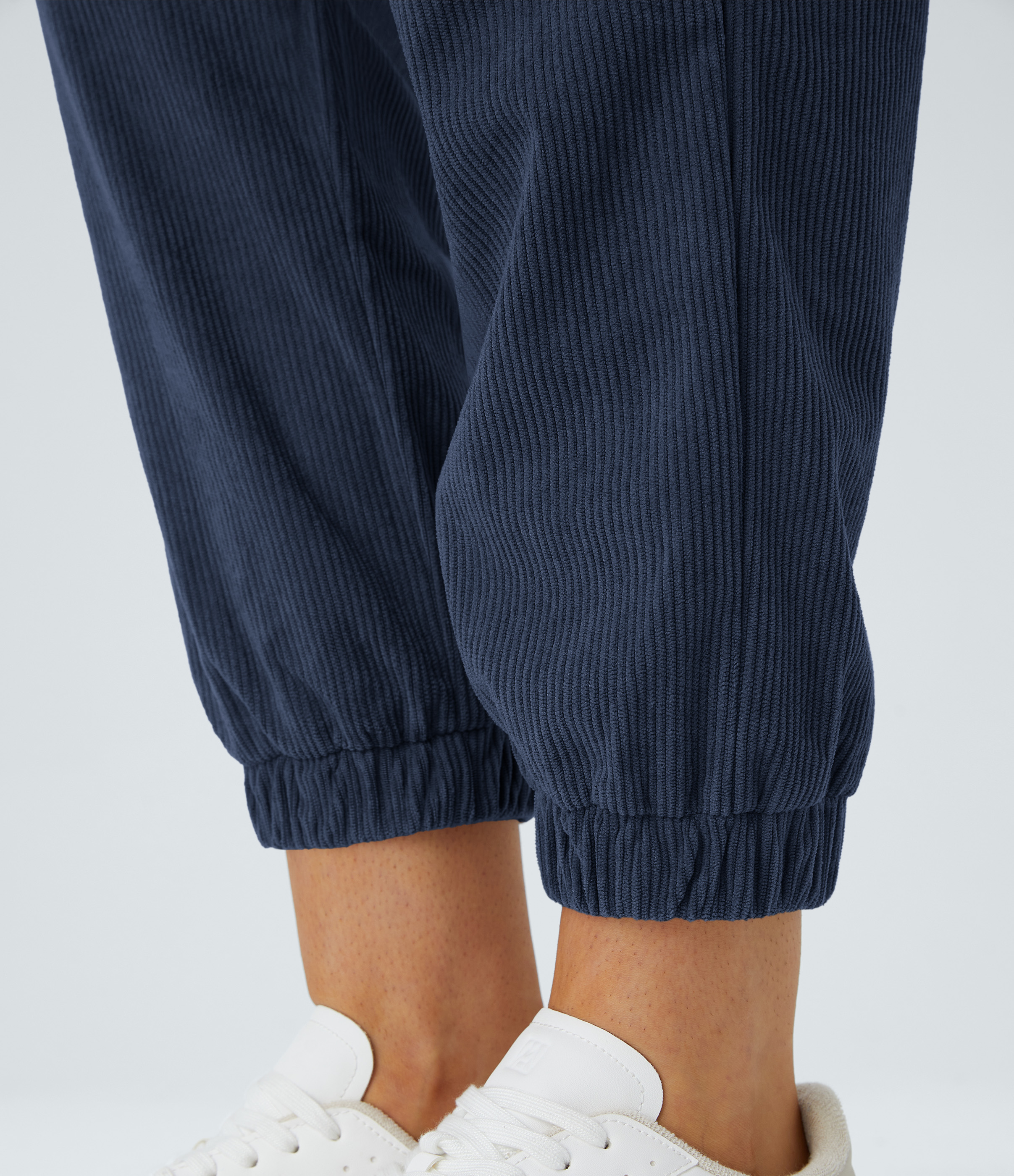 Halara Mid Rise Button Zipper Multiple Pockets Corduroy Casual Joggers  - Dress Blues - M(regular) 