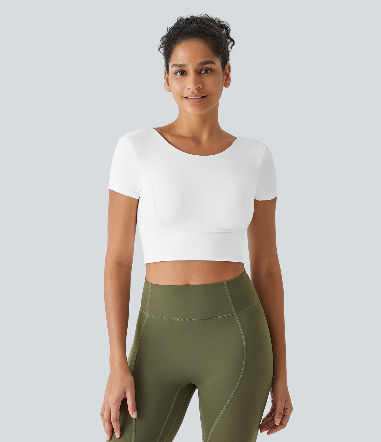 Halara SpeedWaveв„ў Crisscross Backless Cropped Skinny Quick Dry Tennis Sports Top  - White - XL 