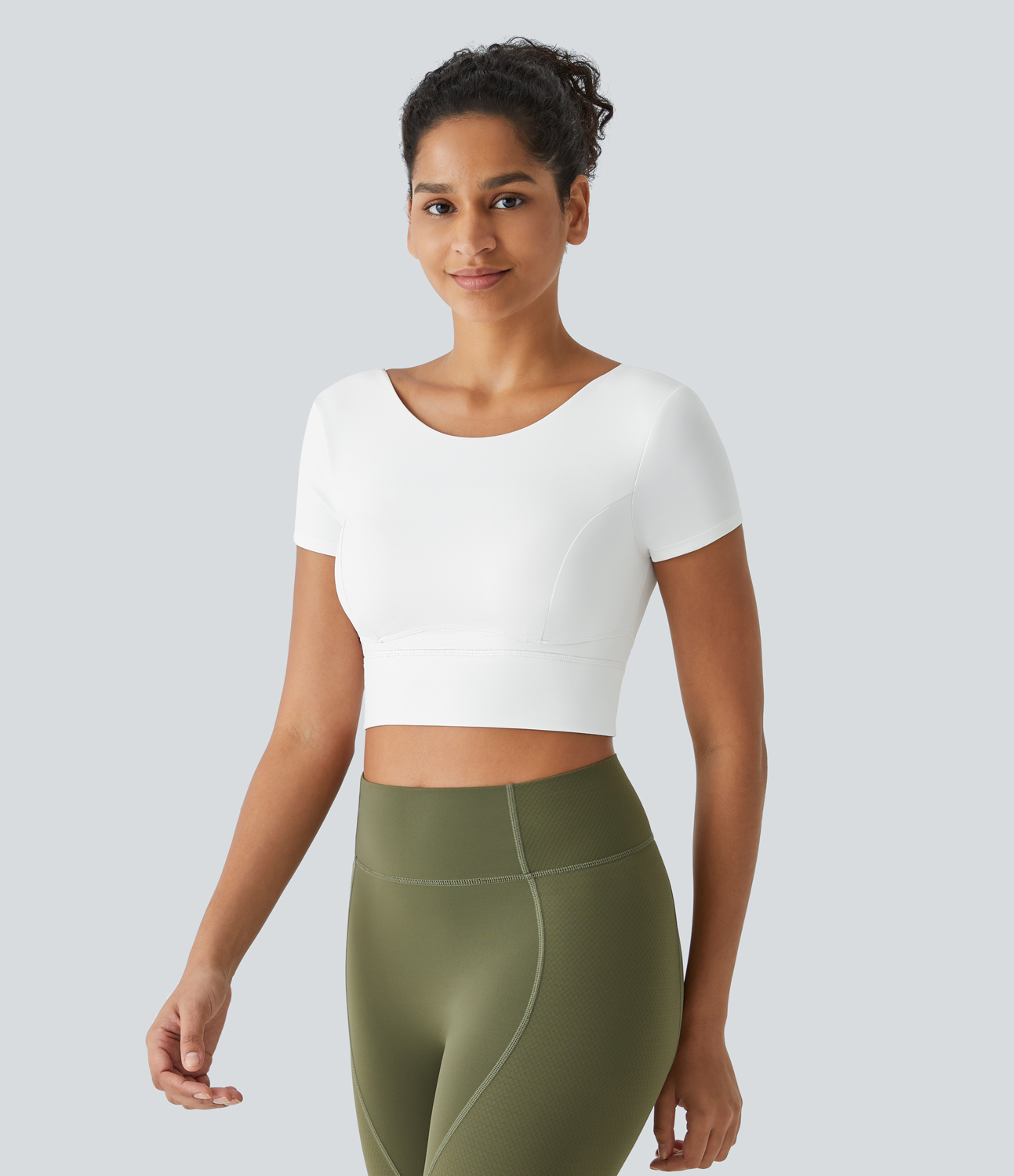 Halara SpeedWaveв„ў Crisscross Backless Cropped Skinny Quick Dry Tennis Sports Top  - White - XL 