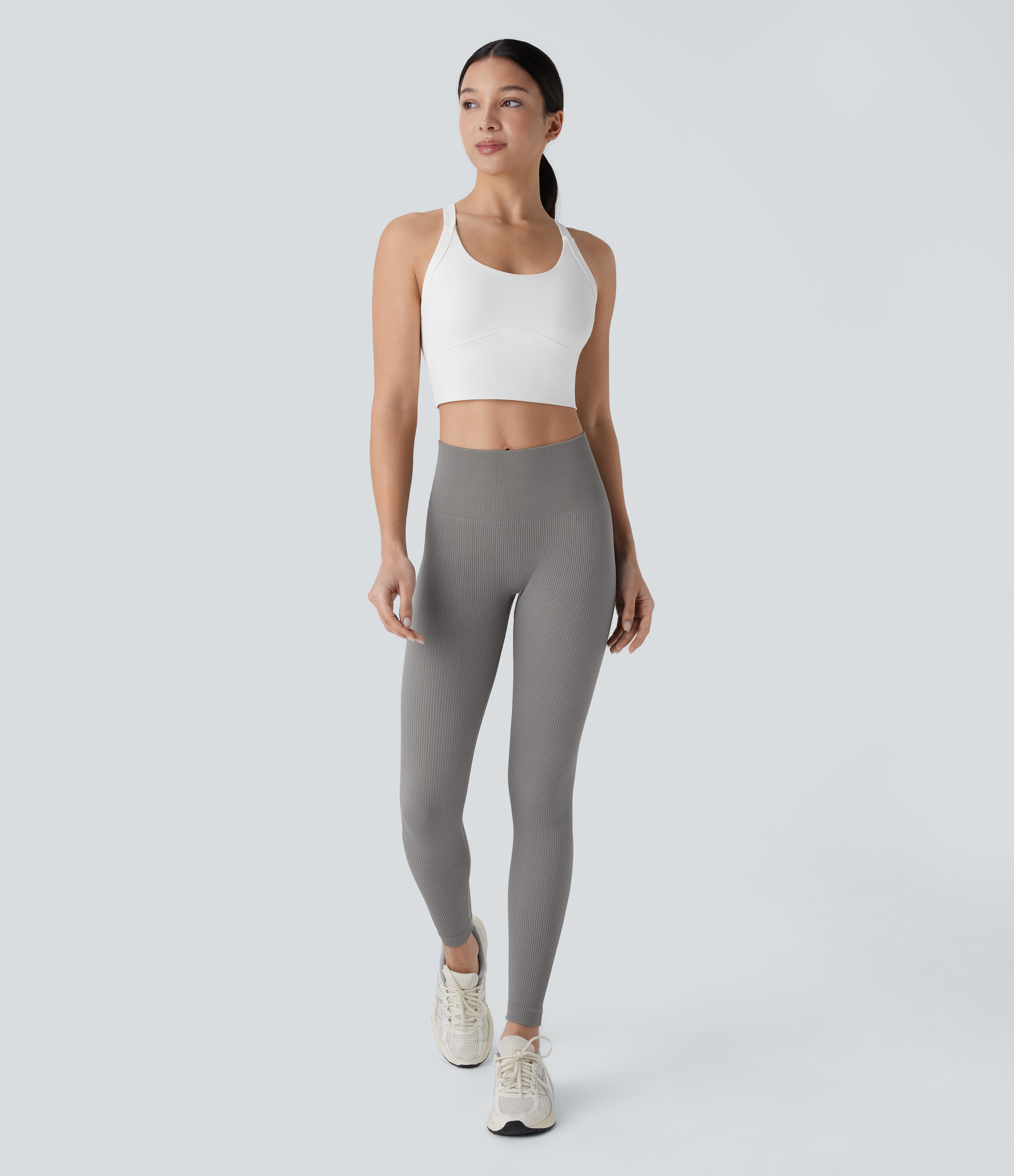 Halara Seamless Flow High Waisted Tummy Control Butt Lifting 7/8 Yoga Leggings  - Mockingbird - S(7/8) gym leggings leggings with pockets 