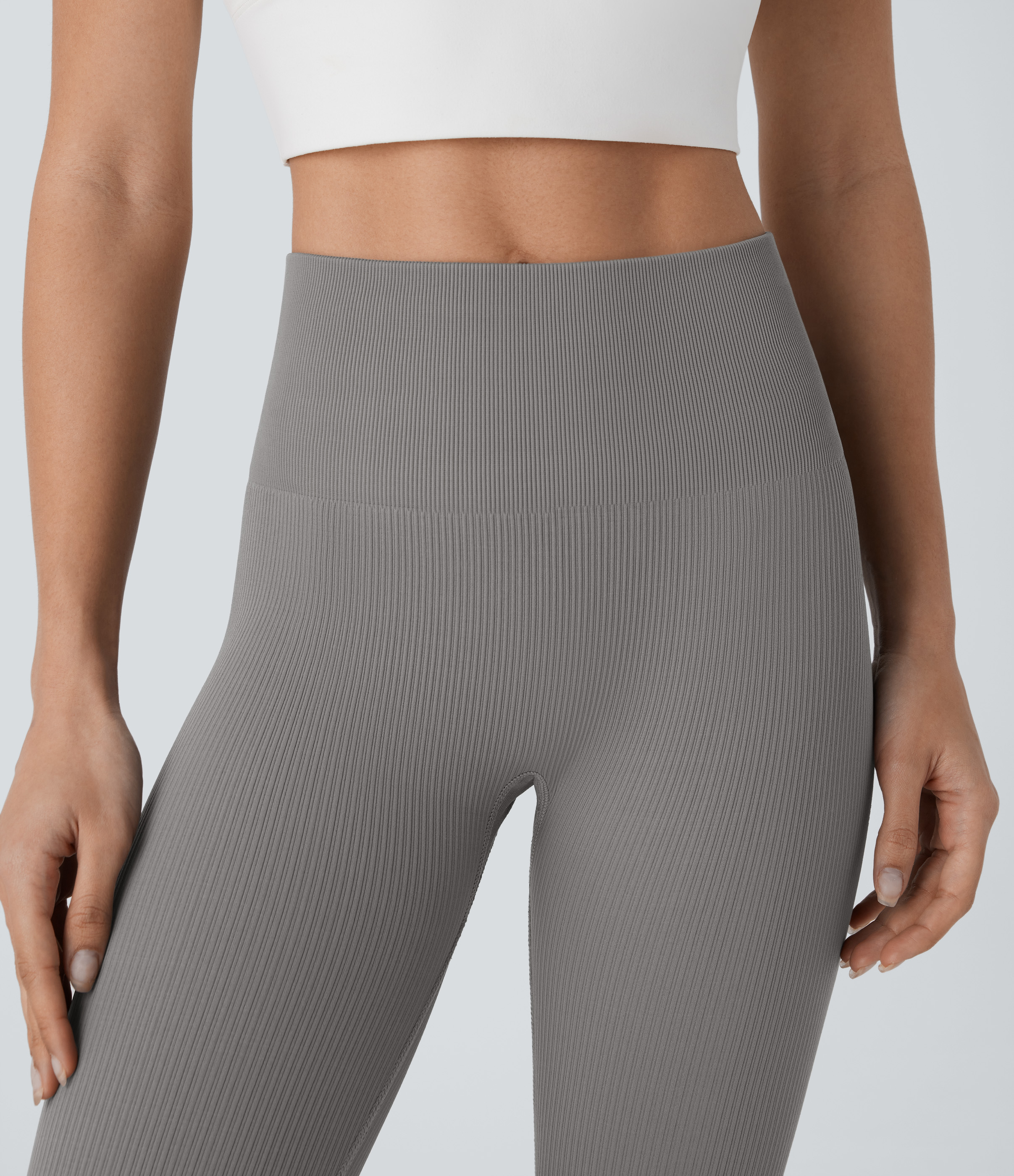 Halara Seamless Flow High Waisted Tummy Control Butt Lifting 7/8 Yoga Leggings  - Mockingbird - S(7/8) gym leggings leggings with pockets 