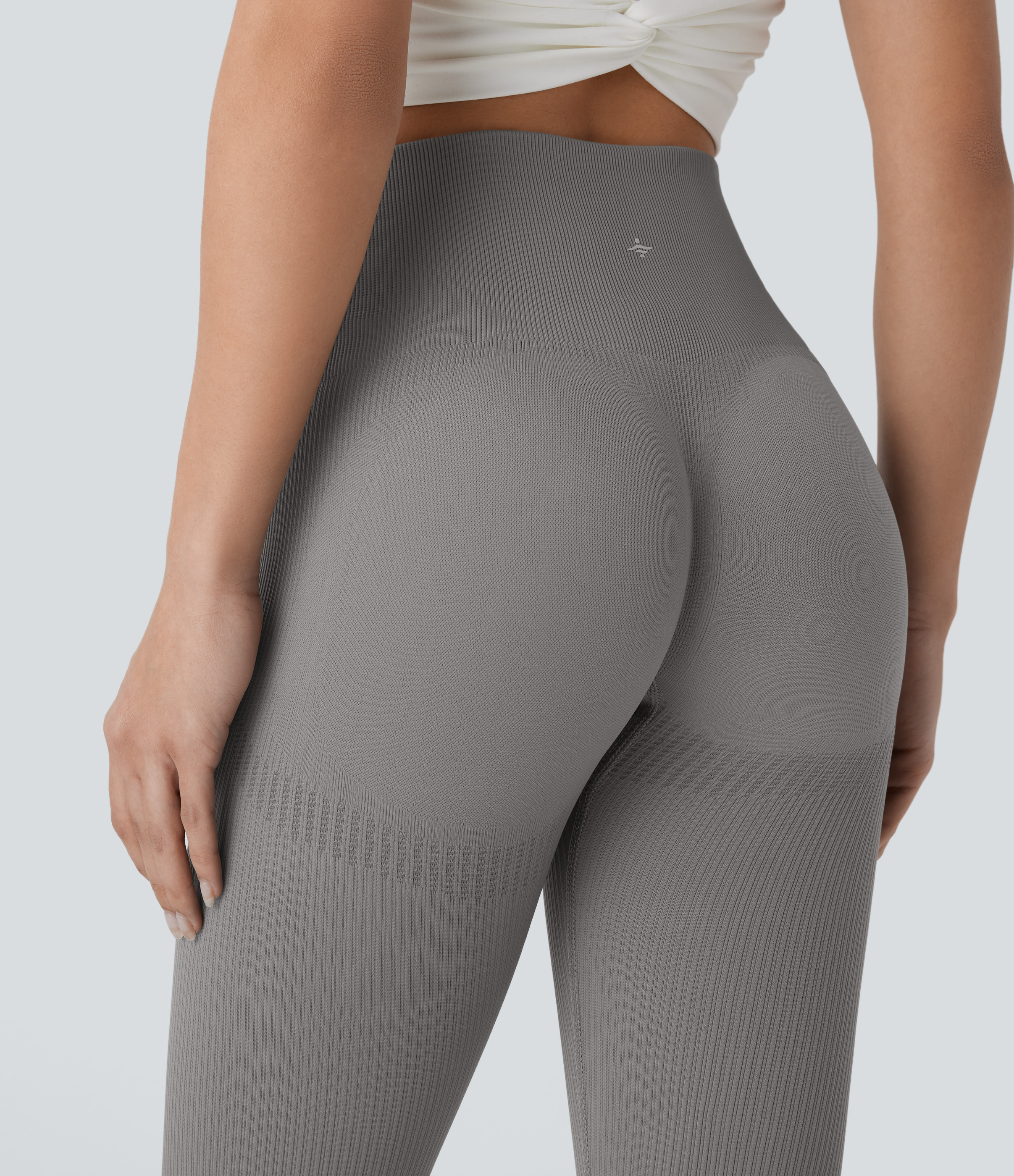 Halara Seamless Flow High Waisted Tummy Control Butt Lifting 7/8 Yoga Leggings  - Mockingbird - S(7/8) gym leggings leggings with pockets 