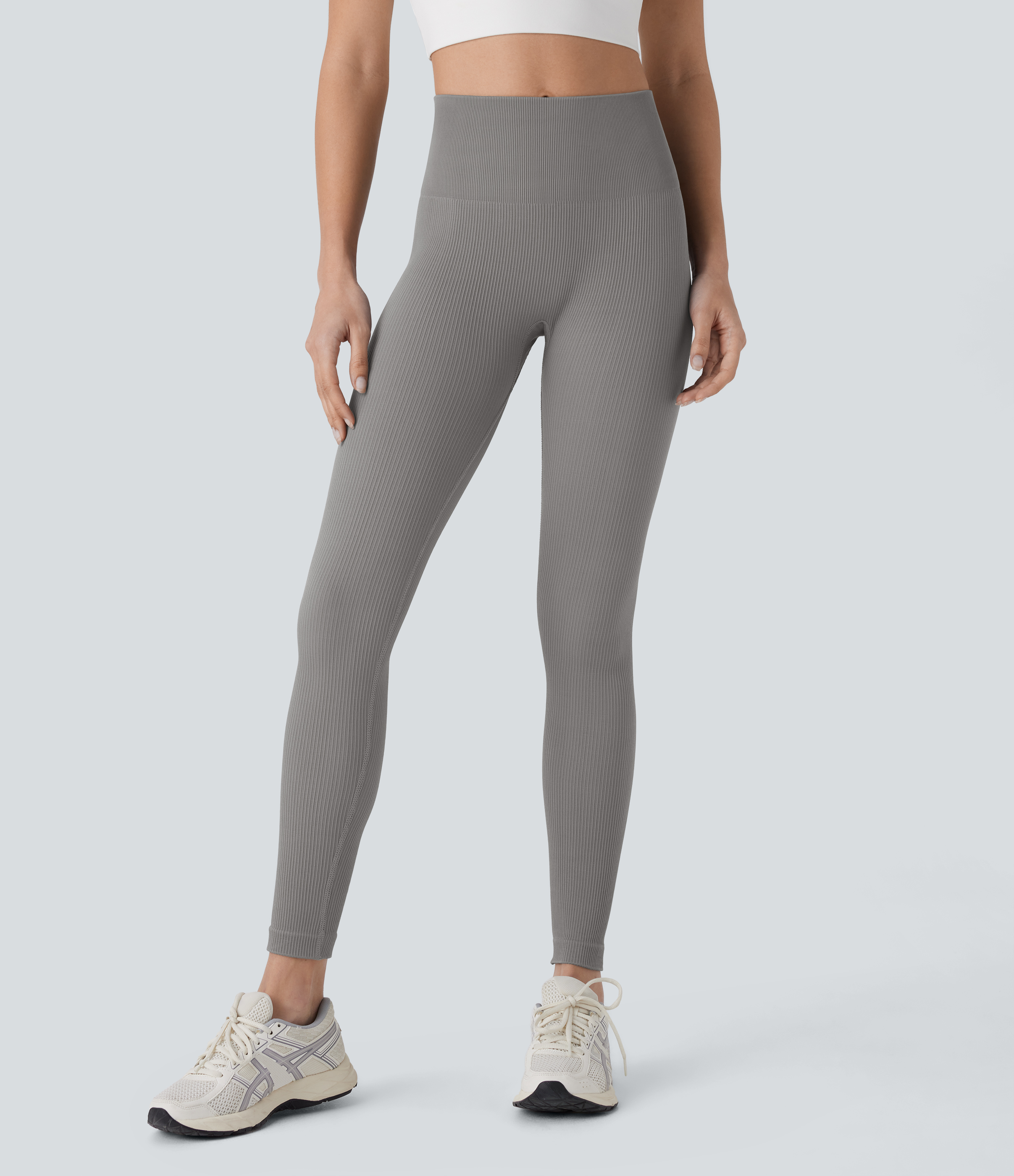Halara Seamless Flow High Waisted Tummy Control Butt Lifting 7/8 Yoga Leggings  - Mockingbird - S(7/8) gym leggings leggings with pockets 
