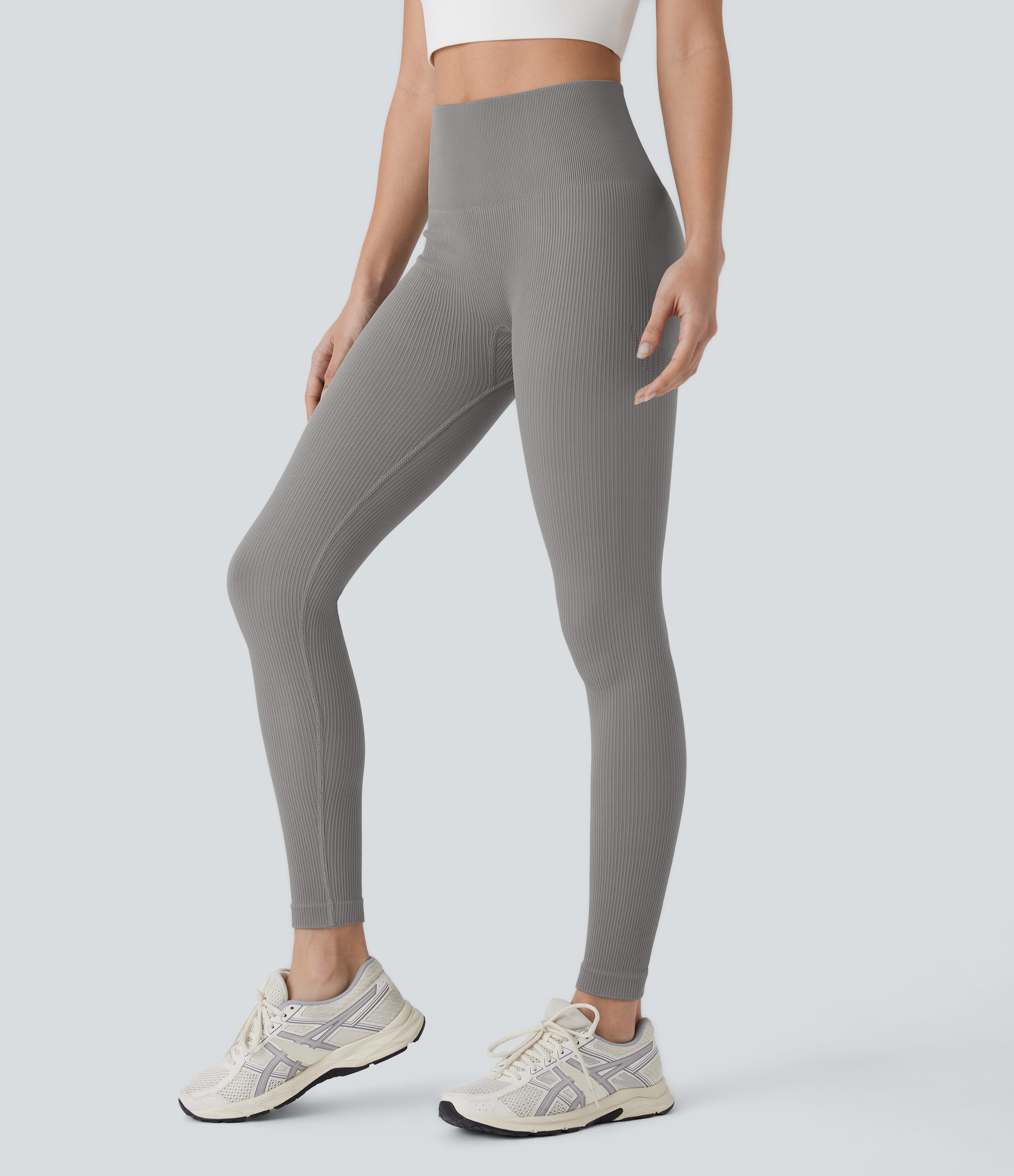 Halara Seamless Flow High Waisted Tummy Control Butt Lifting 7/8 Yoga Leggings  - Mockingbird - S(7/8) gym leggings leggings with pockets 