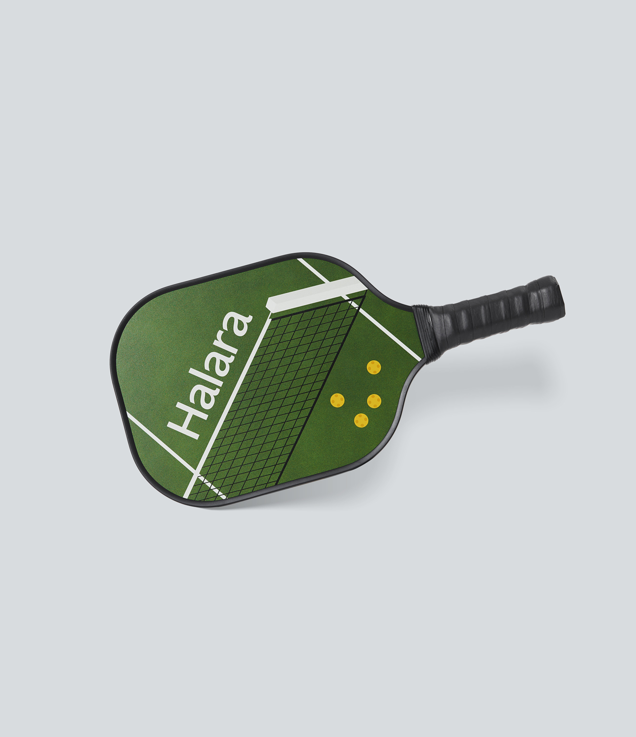 1 Set Halara Slogan Print Carbon Fiber Pickleball Paddle With Paddle Cover Without Ball