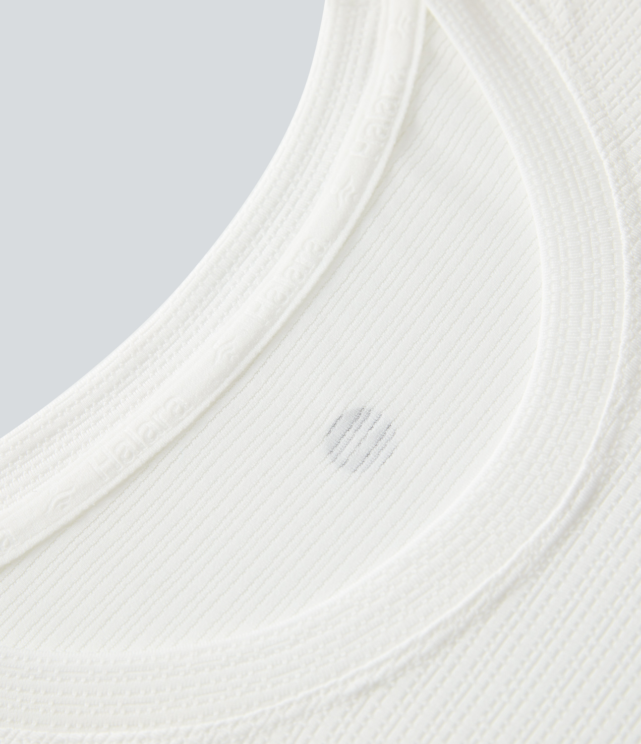 Halara Sheer Dropped Shoulder Long Sleeve Jacquard Yoga Sports Top  - White - M 