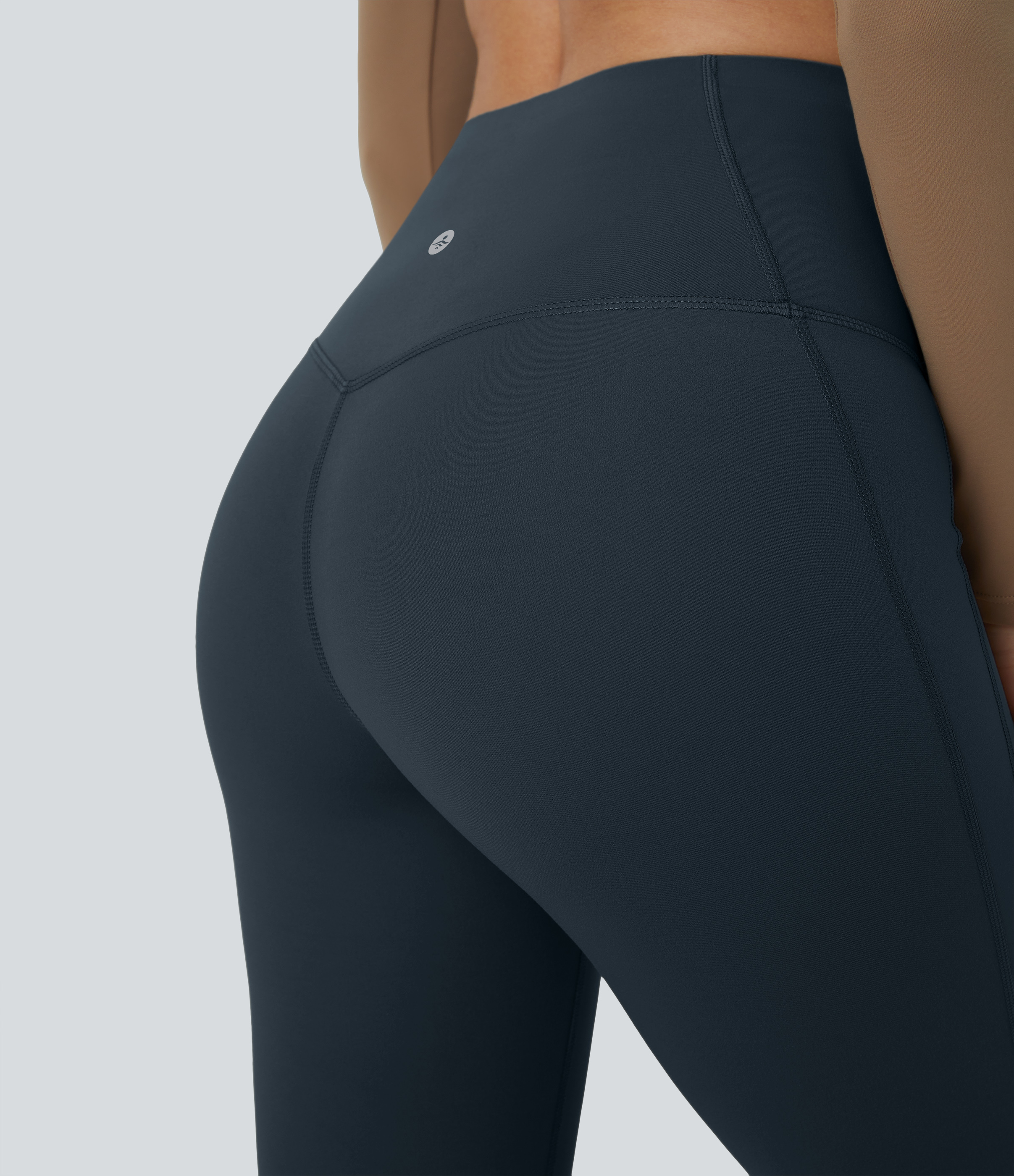 Halara SoCinched High Waisted Tummy Control Shaping Yoga UltraSculpt Flare Leggings  - Carbon - L(regular) gym leggings leggings with pockets 
