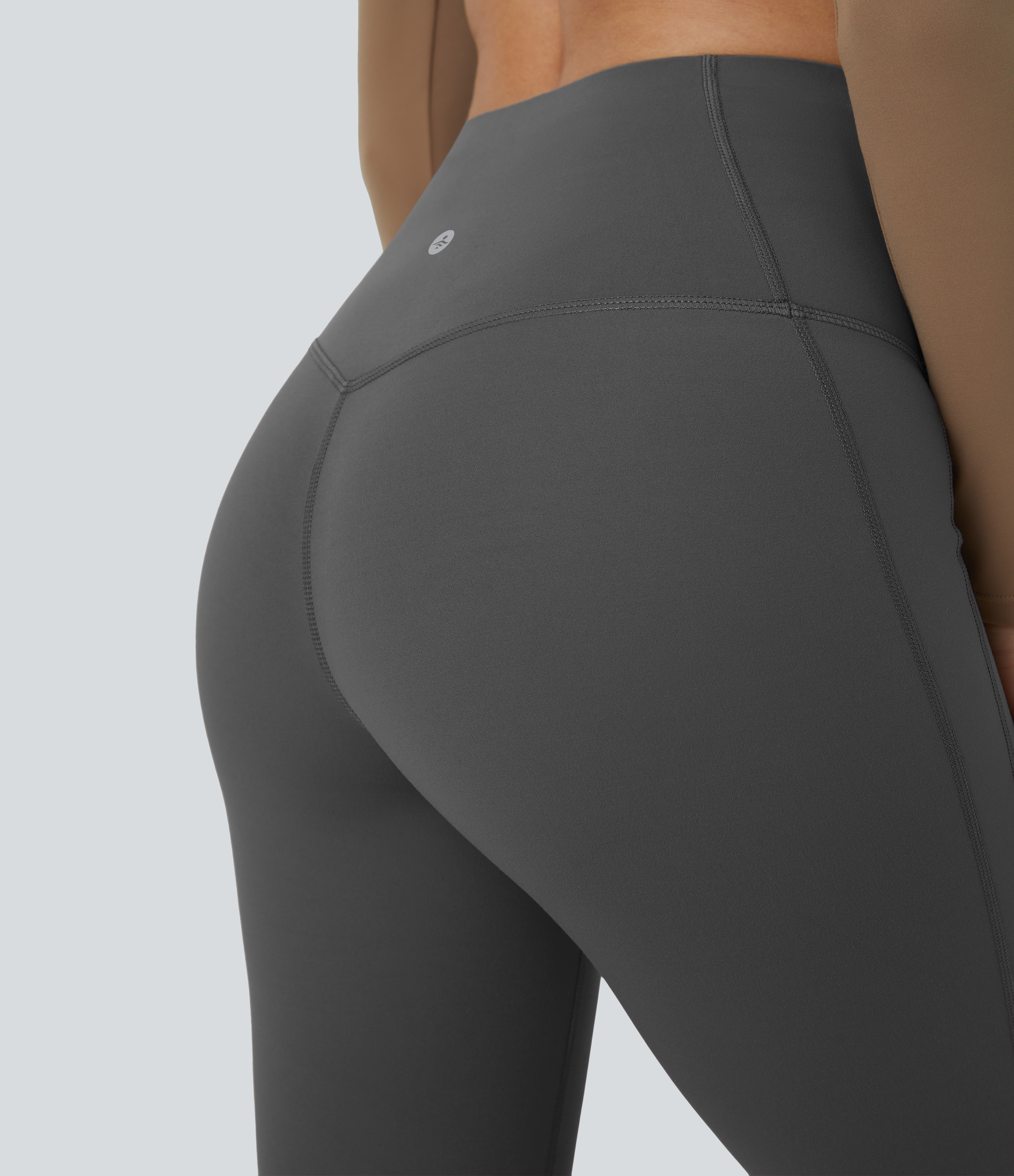 Halara SoCinched High Waisted Tummy Control Shaping Yoga UltraSculpt Flare Leggings  - Volcanic Ash - XS(regular) gym leggings 