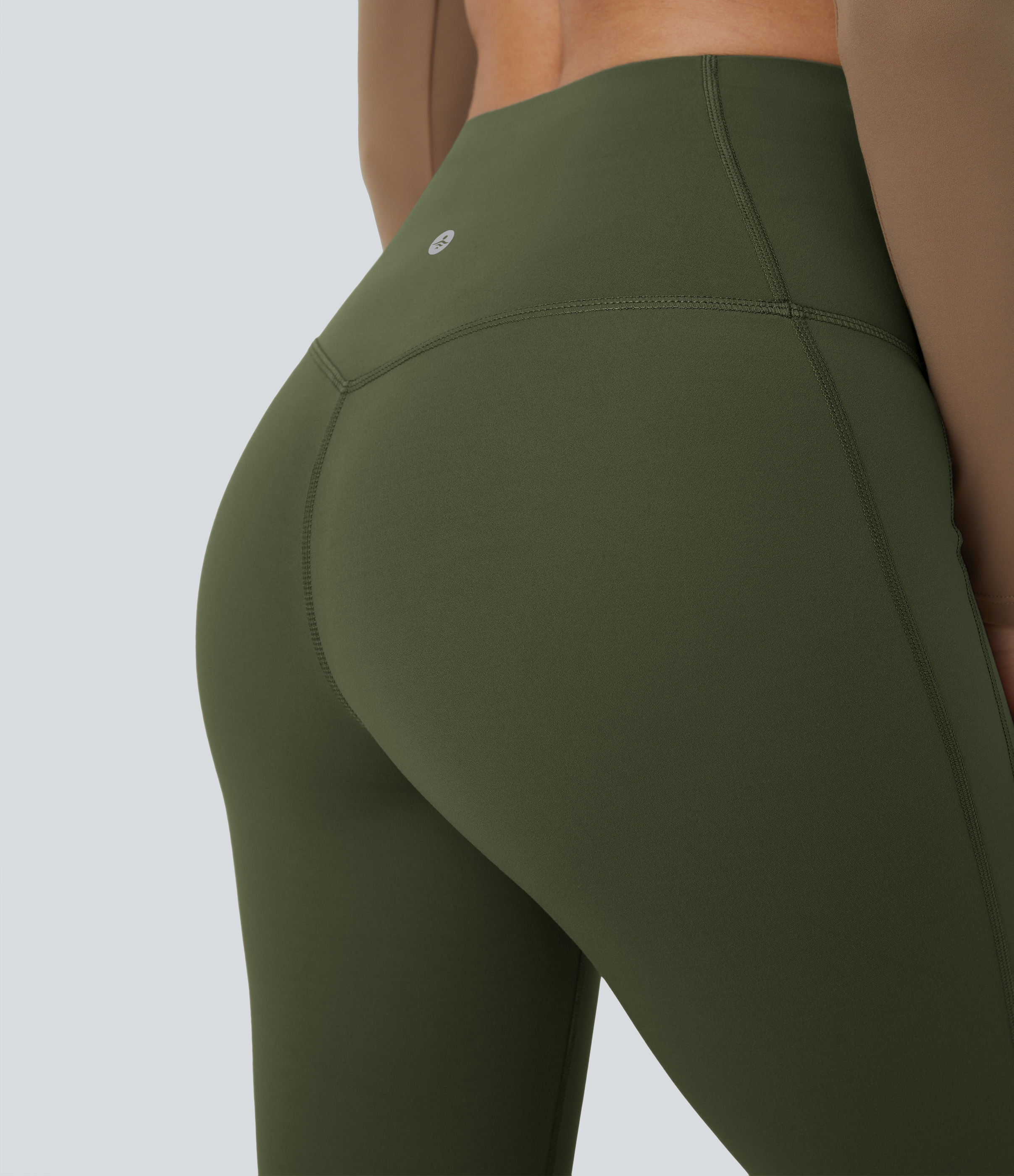 Halara SoCinched High Waisted Tummy Control Shaping Yoga UltraSculpt Flare Leggings  - Deep Woodland Green - M(regular) gym leggings 