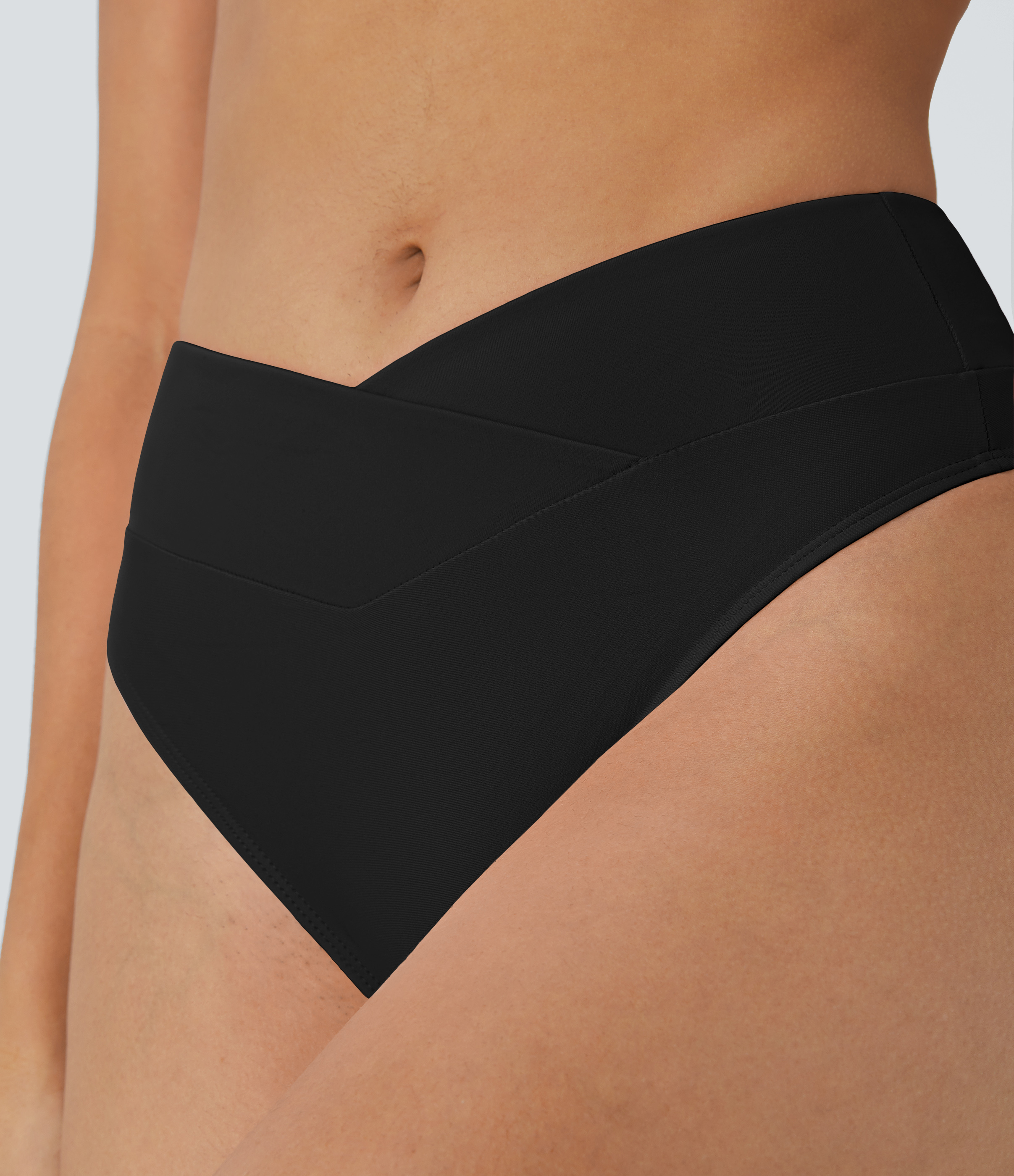 Halara Crossover Bikini Bottom Swimsuit  - Black - S 