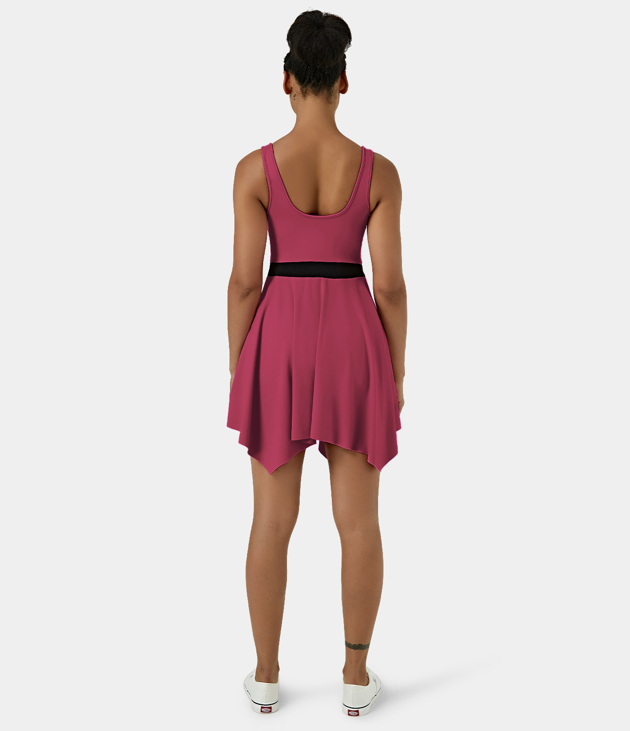 Women's Cloudful® Air Round Neckline Backless Color Block Tennis Dress