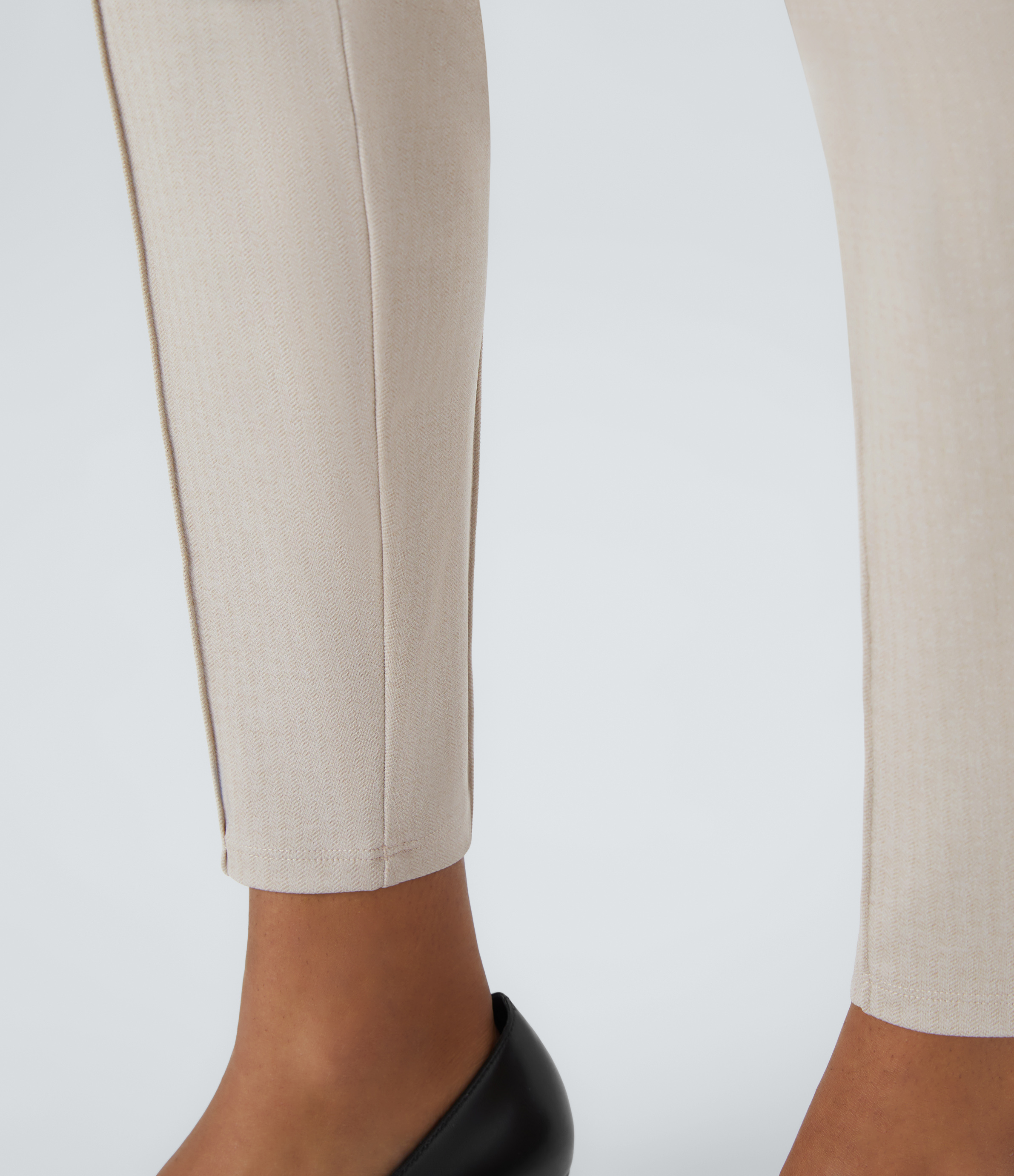 Halara Foldover High Waisted Side Zipper Pocket Herringbone Work Leggings  - Moonbeam - XS(7/8) 