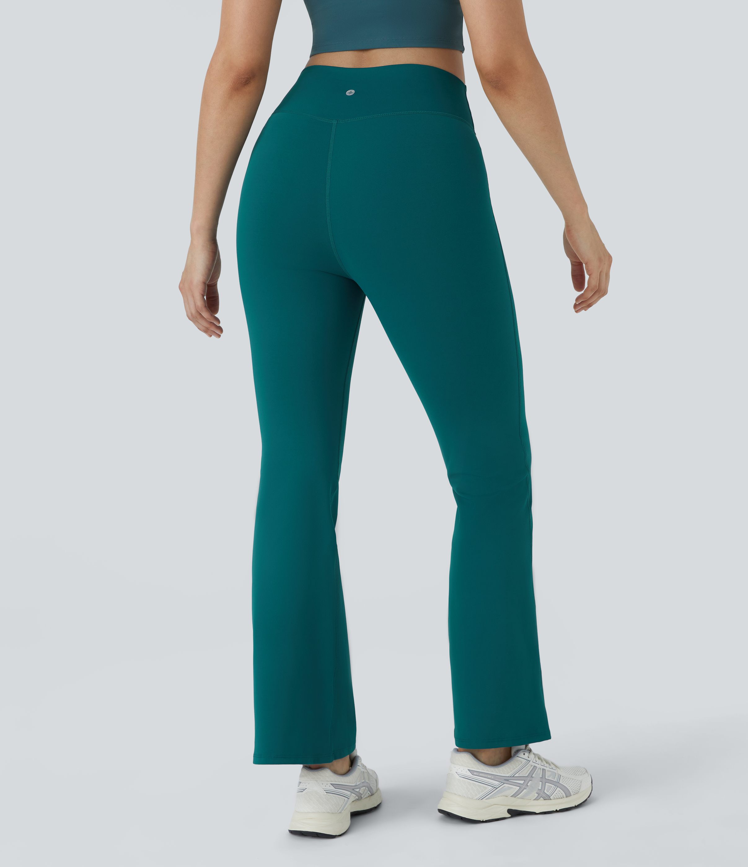 Halara High Waisted Crossover Flare Yoga Leggings  - Atlantic Deep - L(petite) gym leggings leggings with pockets leggings with butt lift 