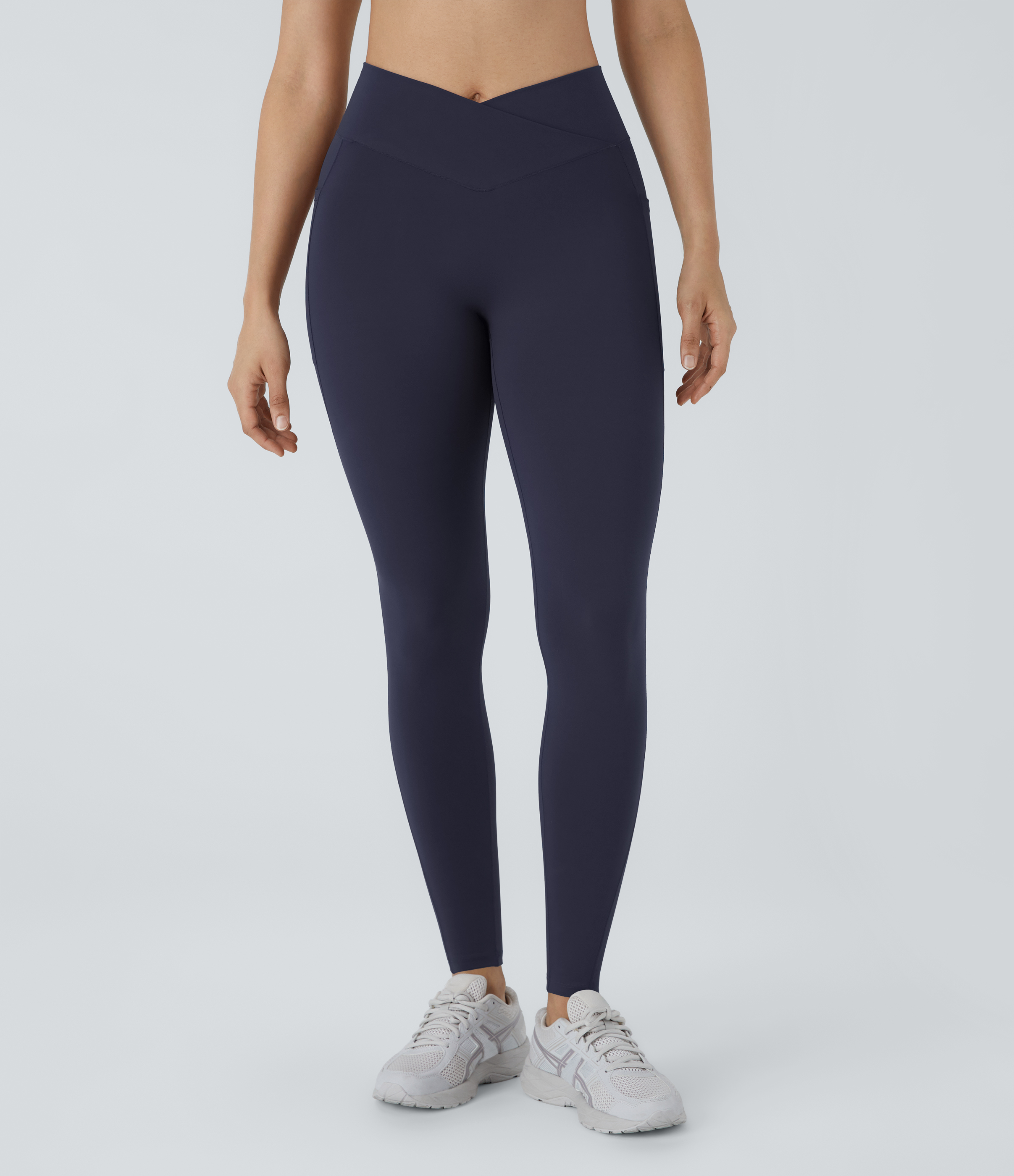 Halara PatitoffВ® 2.0 Pet Hair Resistant High Waisted Crossover Side Pocket Yoga Leggings  - Peacoat - XL(full_length) gym leggings 