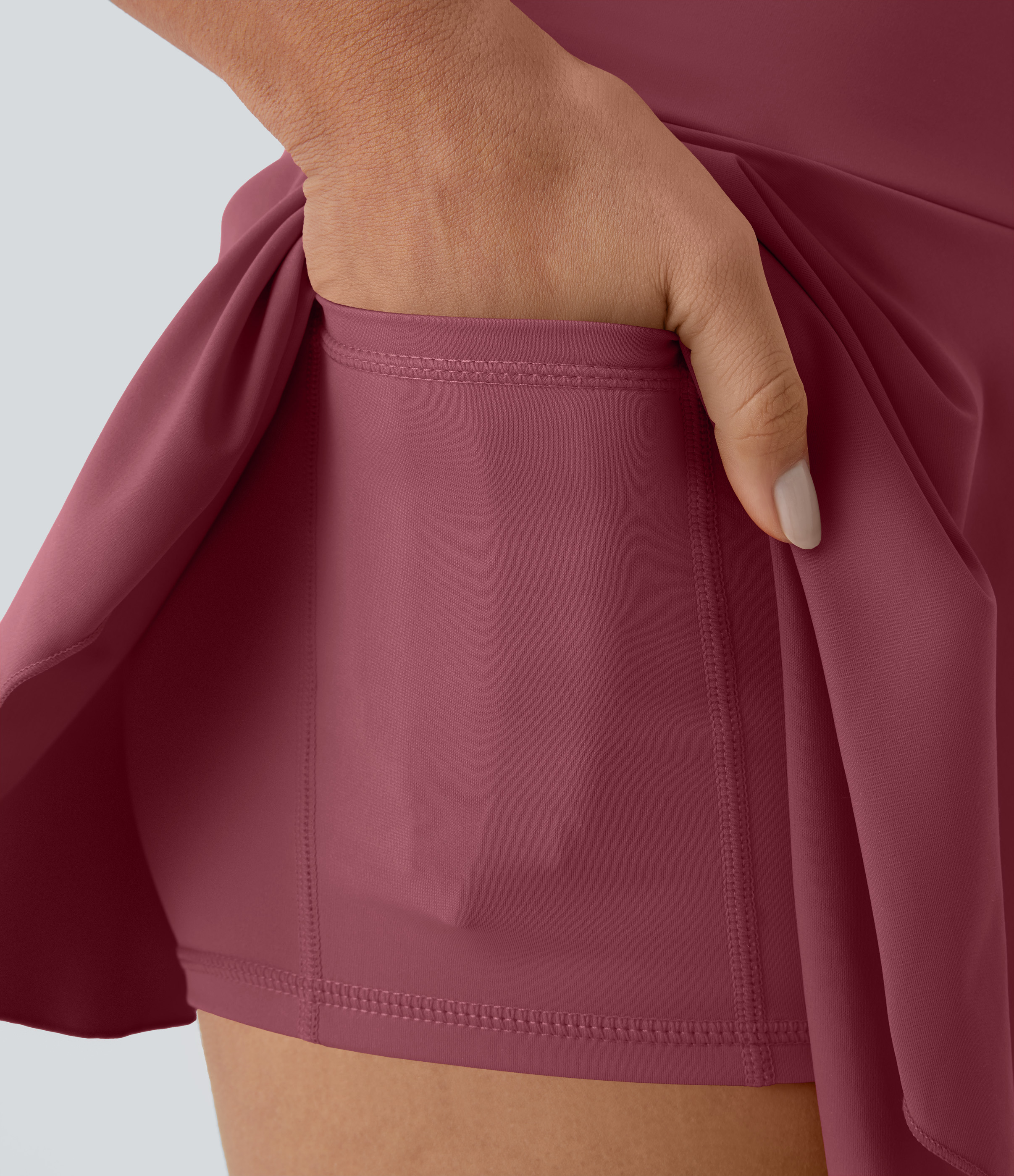 Halara Everyday Cloudfulв„ў Air Fabric 2-in-1 Cool Touch Tennis Skirt-Marvelous  - Cordovan - L midi skirt a line skirt golfing skirt 